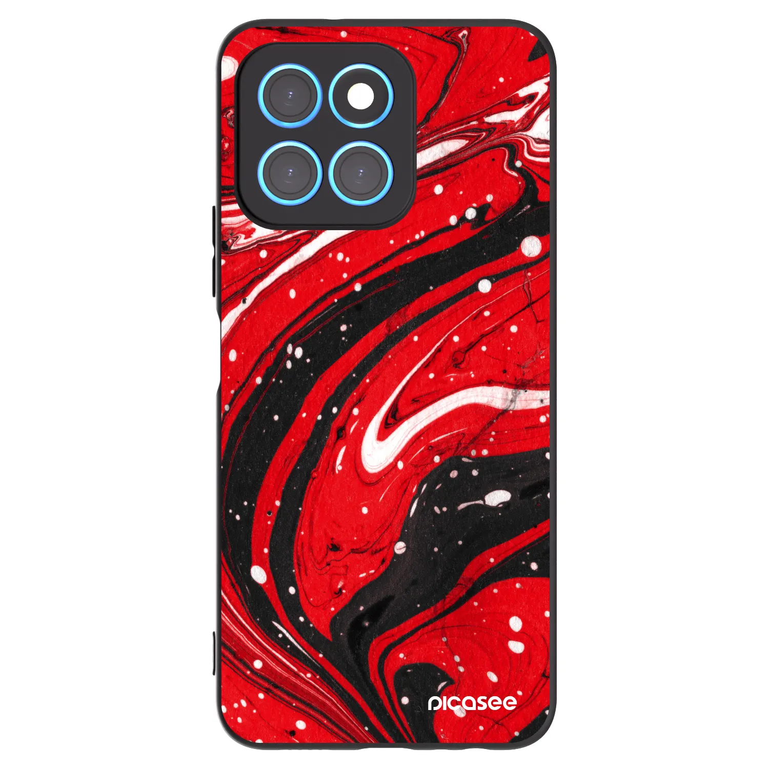 Picasee silikonowe czarne etui na Honor X8 5G - Red black