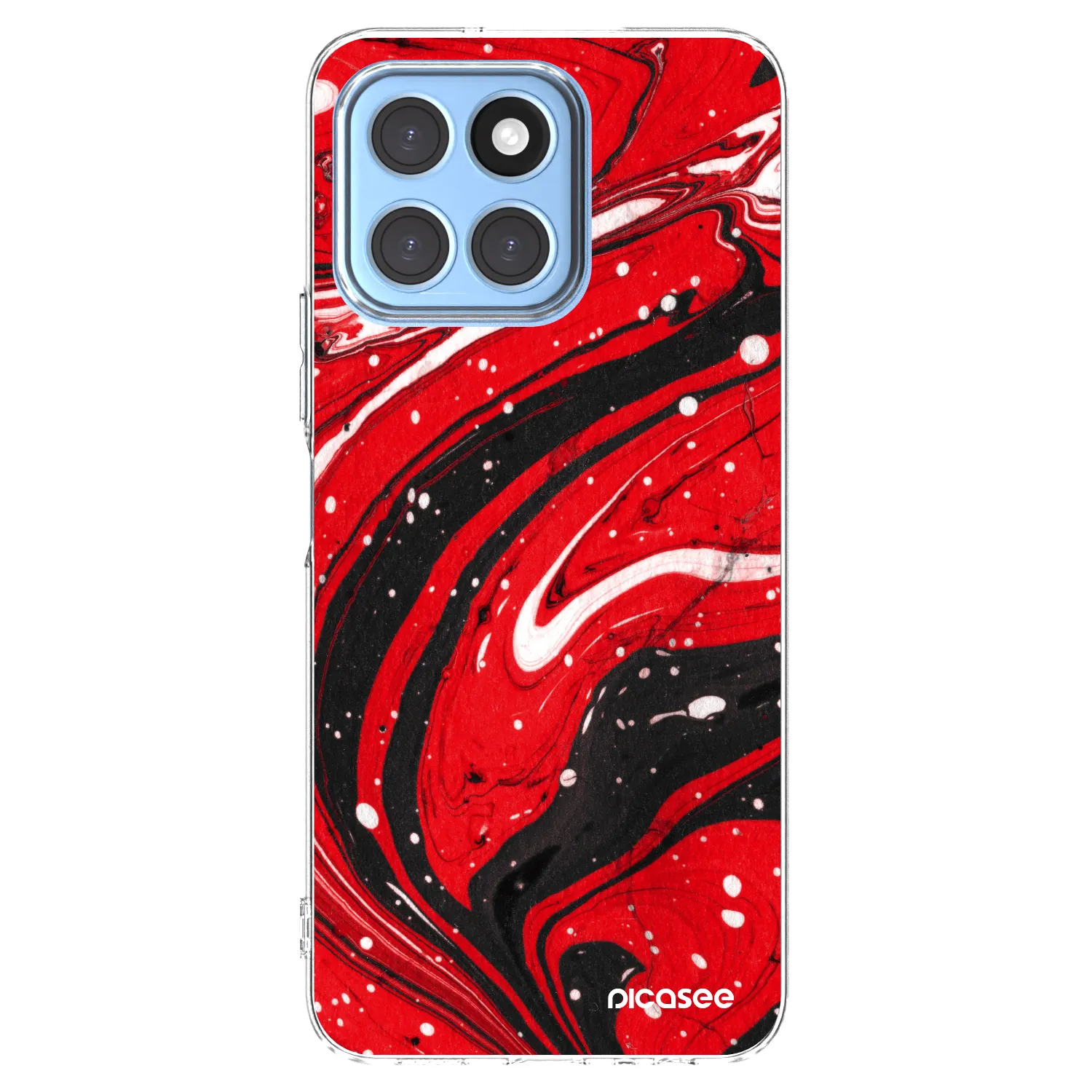 Picasee silikonowe przeźroczyste etui na Honor X6 - Red black