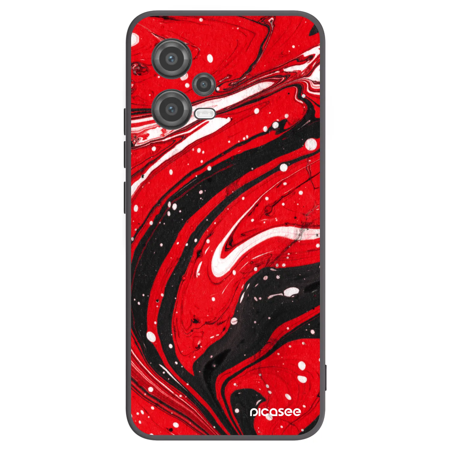 Picasee silikonowe czarne etui na Xiaomi Poco X5 - Red black