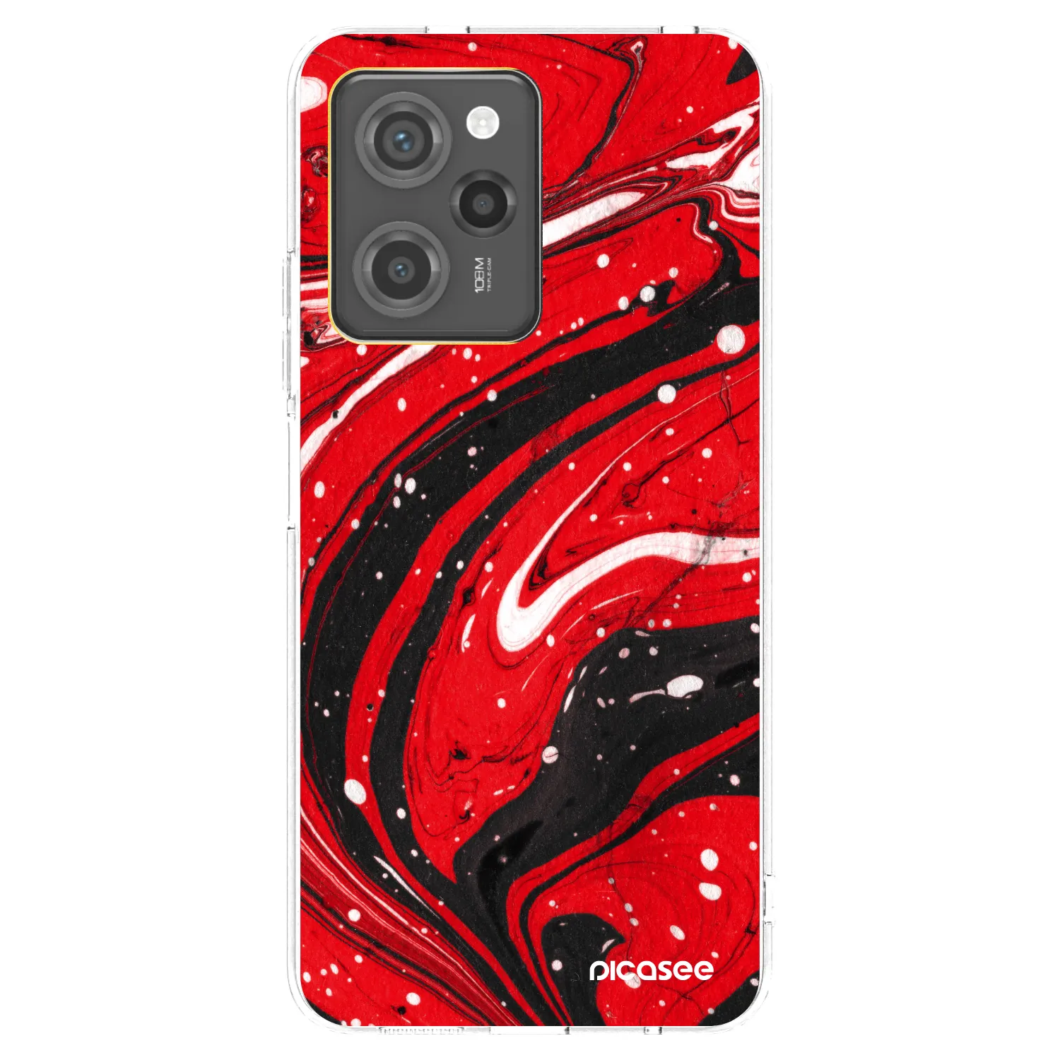 Picasee silikonowe czarne etui na Xiaomi Poco X5 Pro - Red black