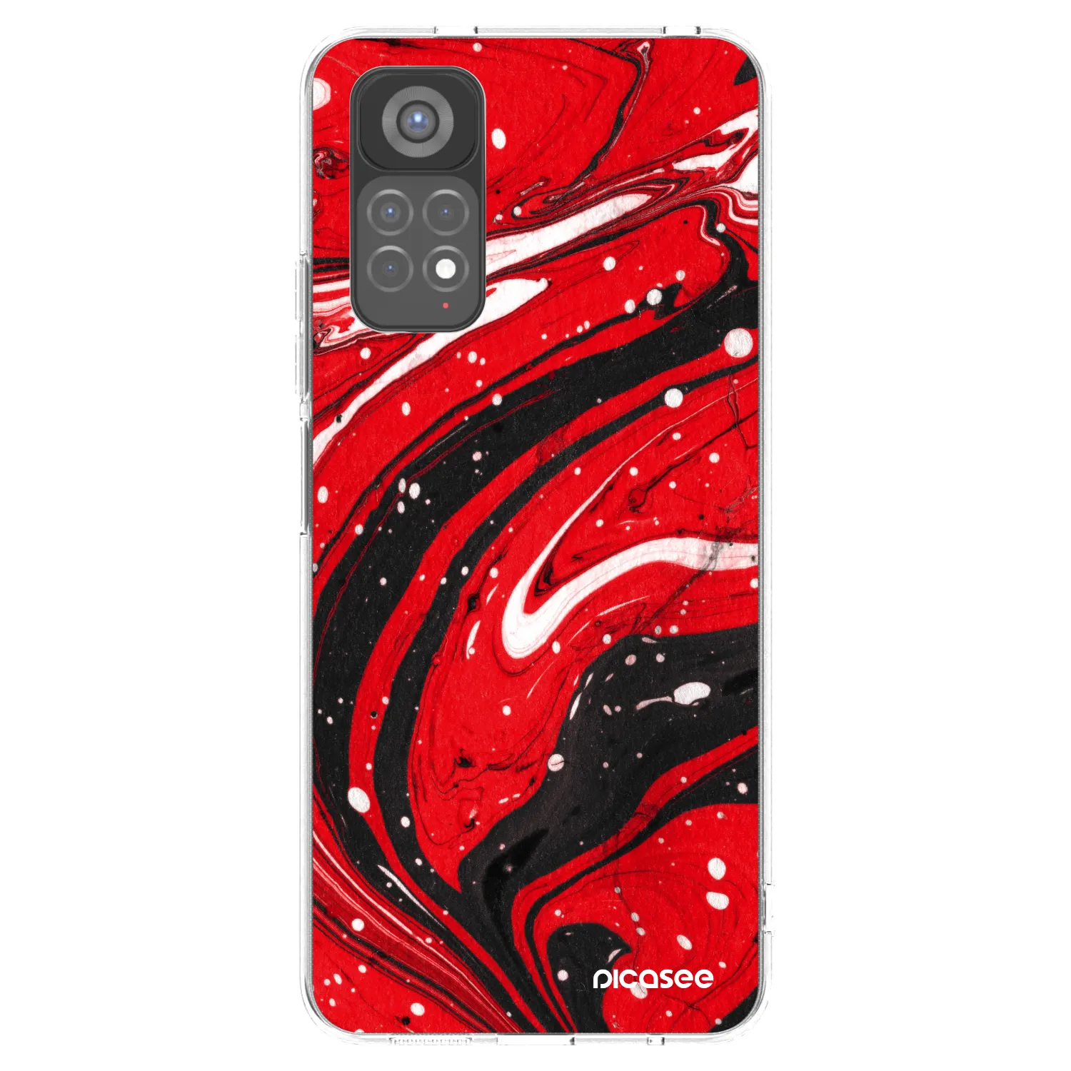 Picasee silikonowe przeźroczyste etui na Xiaomi Redmi Note 11S 5G - Red black