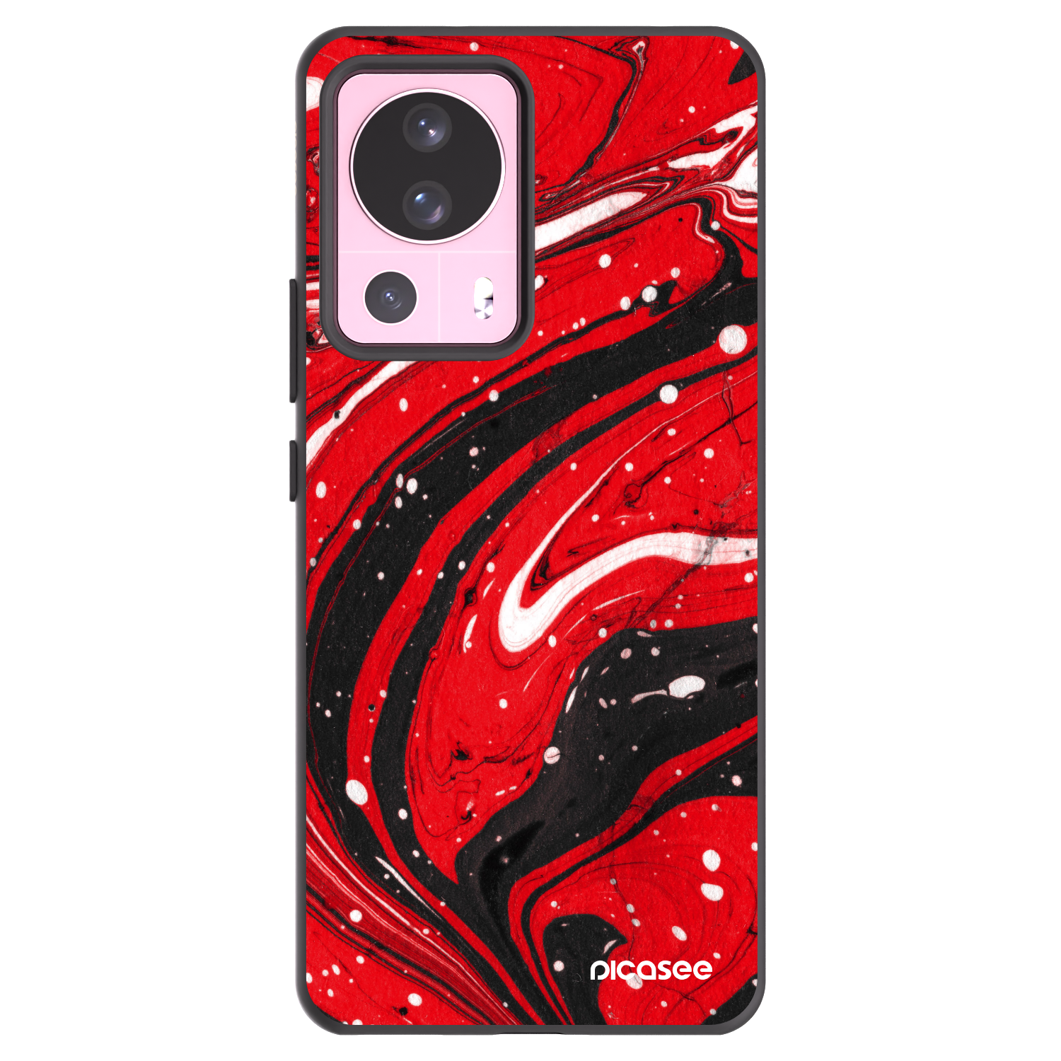 Picasee silikonowe czarne etui na Xiaomi 13 Lite - Red black