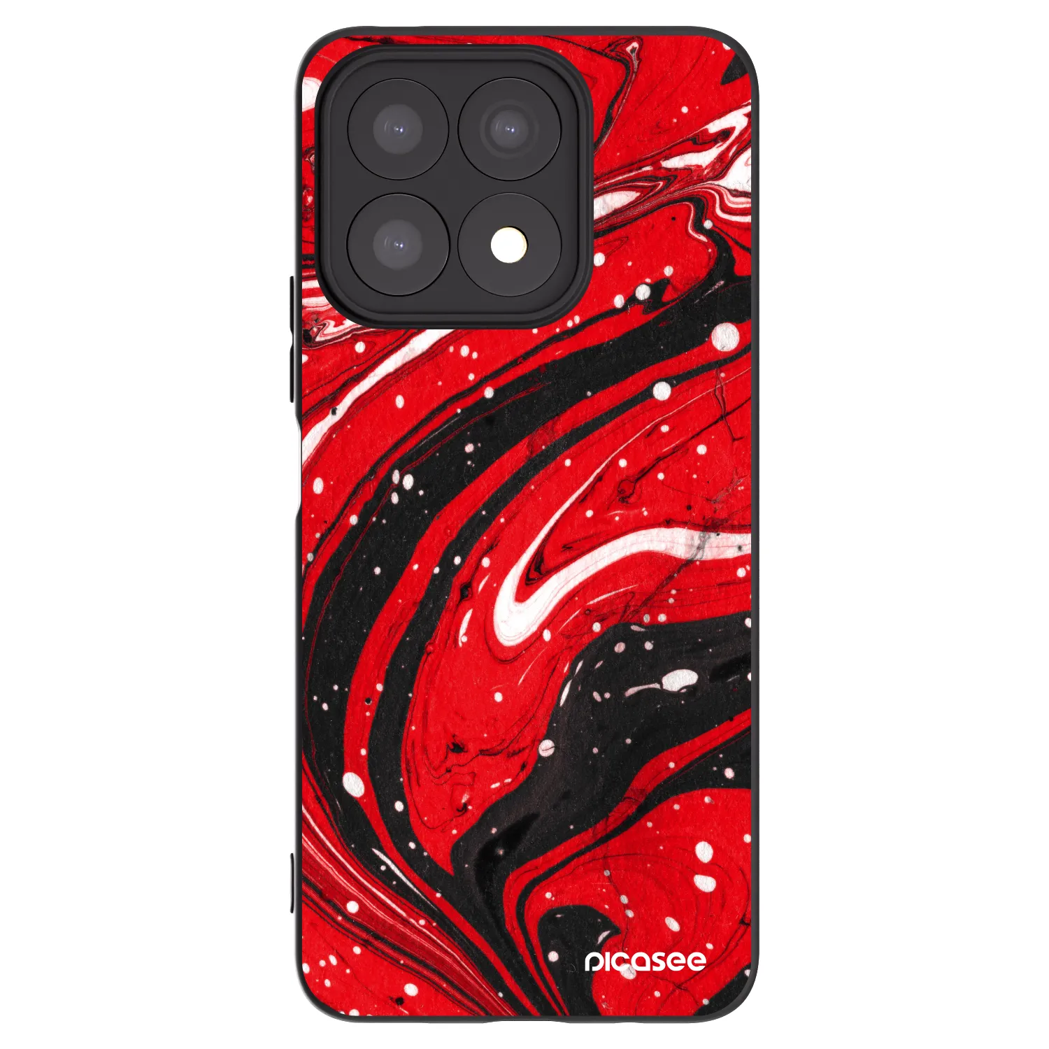 Picasee silikonowe czarne etui na Honor X8a - Red black