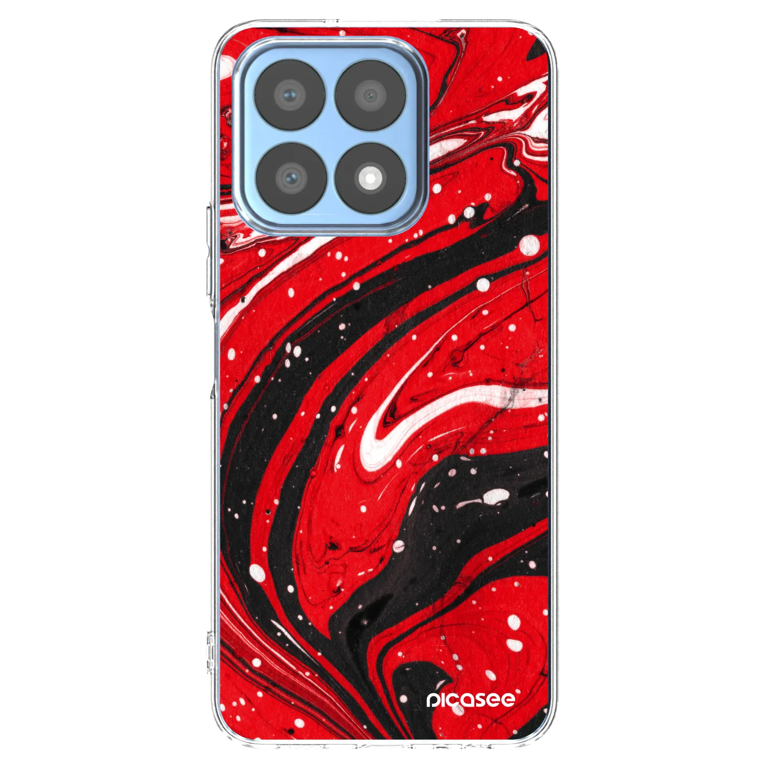 Picasee silikonowe przeźroczyste etui na Honor X8a - Red black