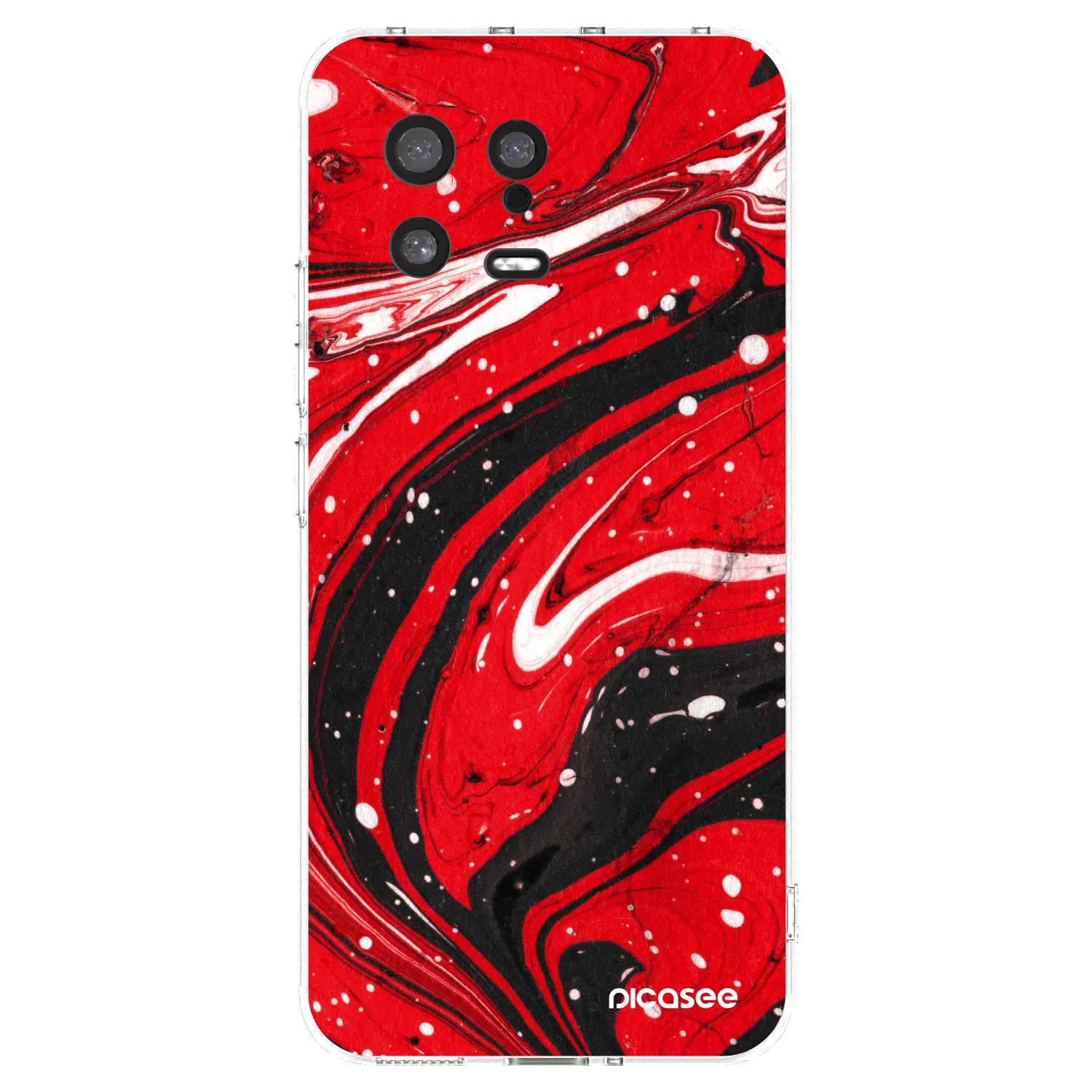 Picasee silikonowe przeźroczyste etui na Xiaomi 13 - Red black