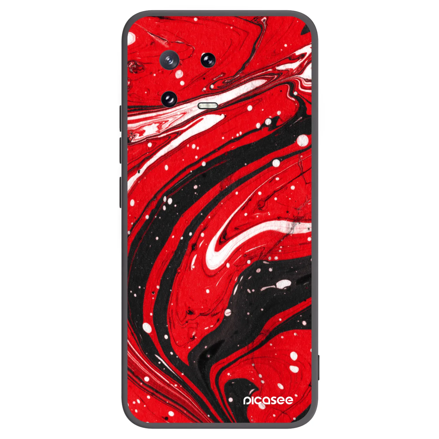 Picasee silikonowe czarne etui na Xiaomi 13 Pro - Red black