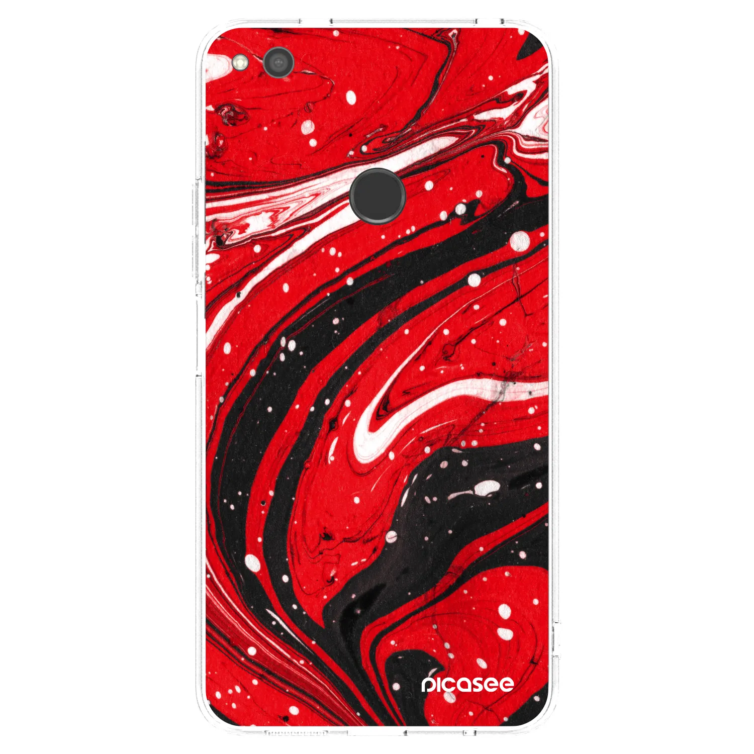 Picasee silikonowe przeźroczyste etui na Huawei P9 Lite 2017 - Red black