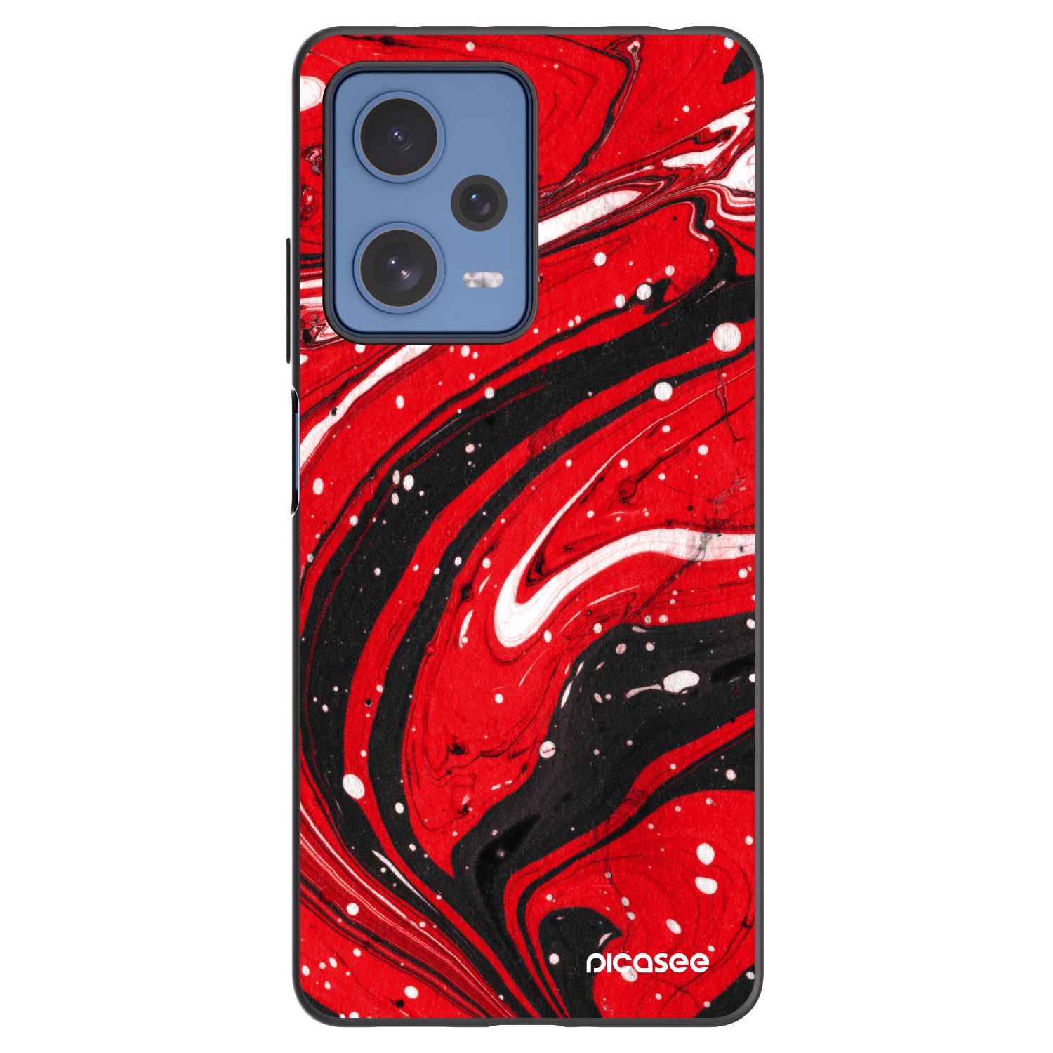 Picasee silikonowe czarne etui na Xiaomi Redmi Note 12 Pro 5G - Red black