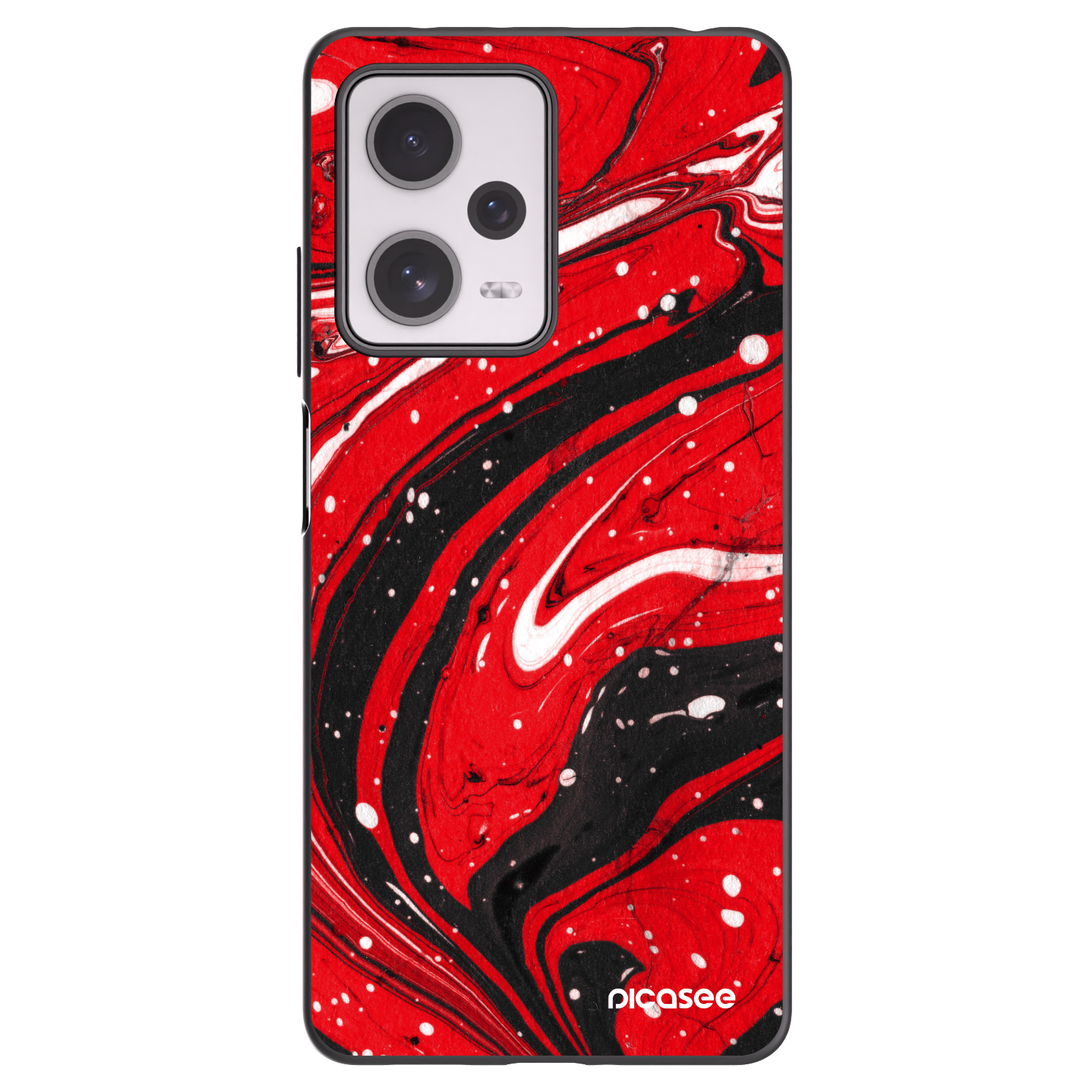 Picasee silikonowe czarne etui na Xiaomi Redmi Note 12 Pro+ 5G - Red black