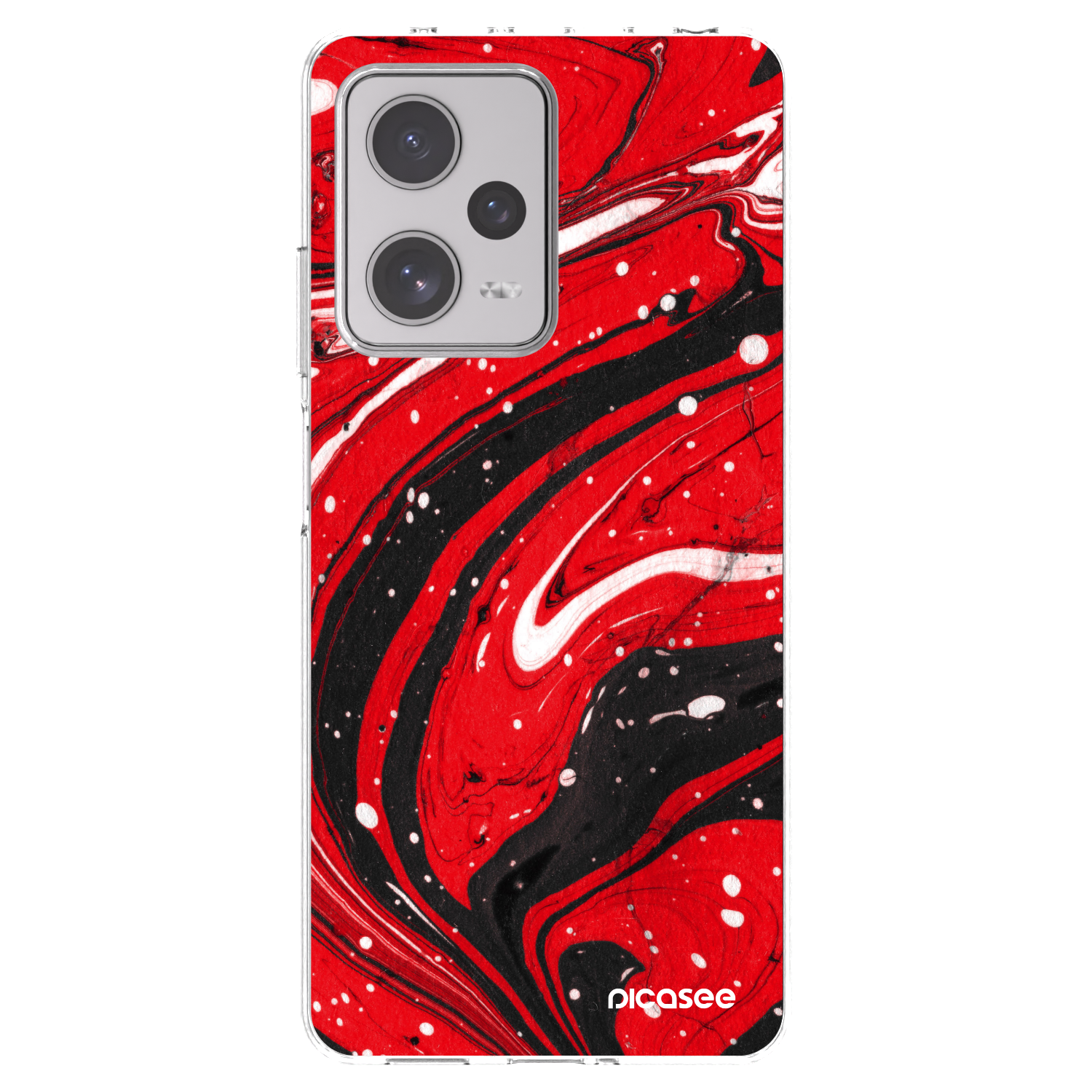 Picasee silikonowe przeźroczyste etui na Xiaomi Redmi Note 12 Pro+ 5G - Red black