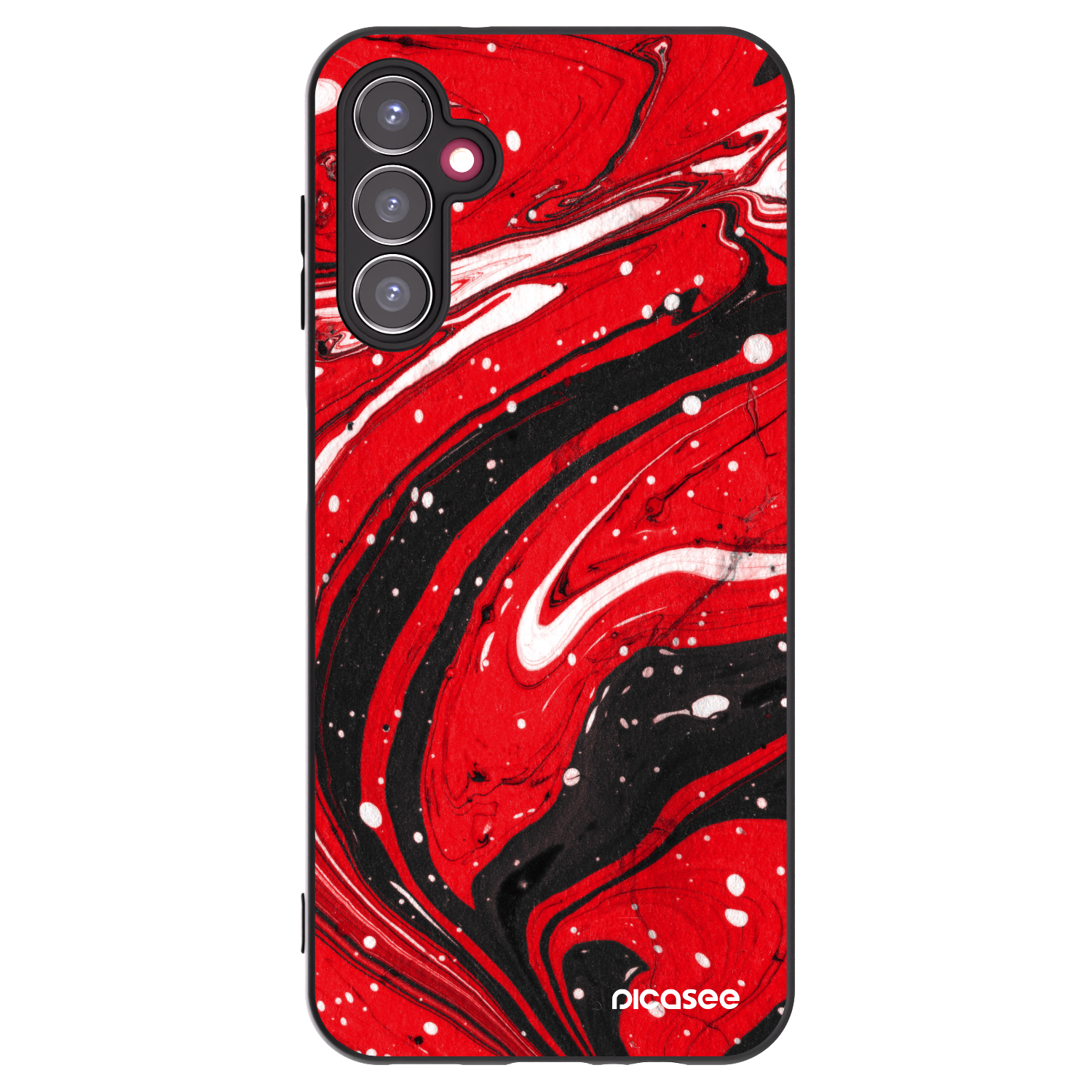 Picasee silikonowe czarne etui na Samsung Galaxy A14 4G A145R - Red black