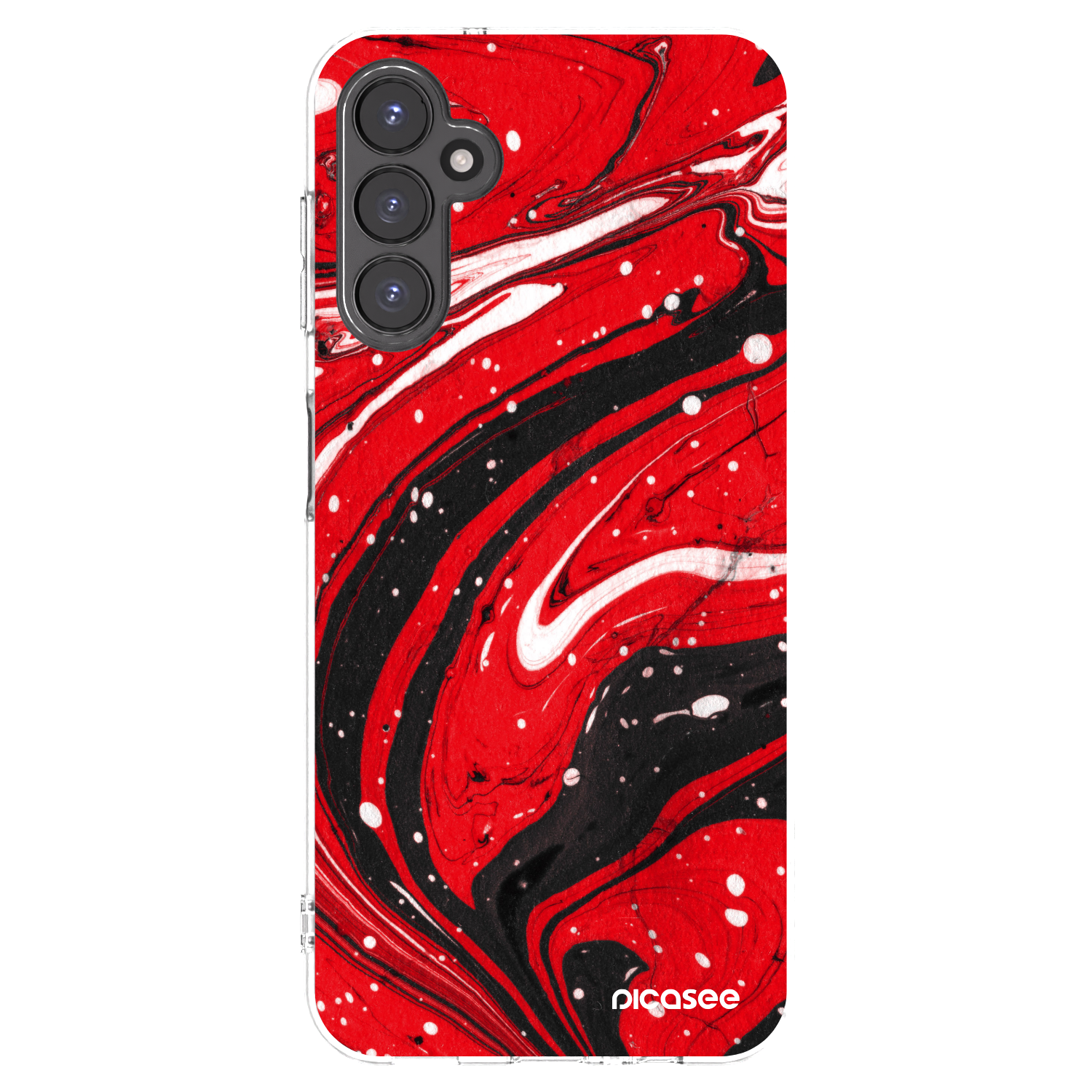Picasee silikonowe przeźroczyste etui na Samsung Galaxy A14 4G A145R - Red black