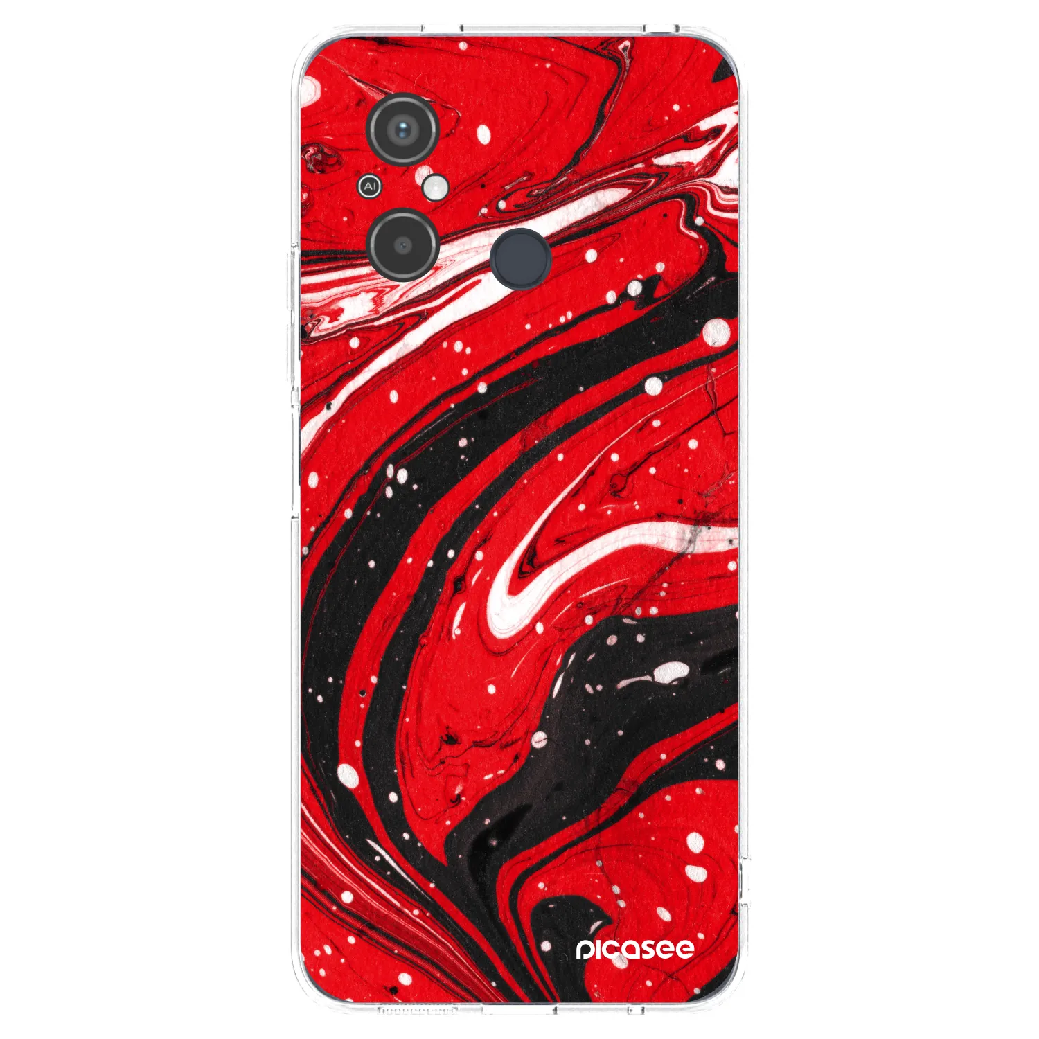 Picasee silikonowe przeźroczyste etui na Xiaomi Redmi 12C - Red black