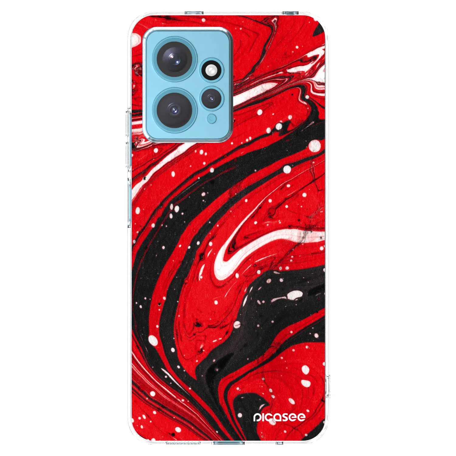 Picasee silikonowe przeźroczyste etui na Xiaomi Redmi Note 12 4G - Red black