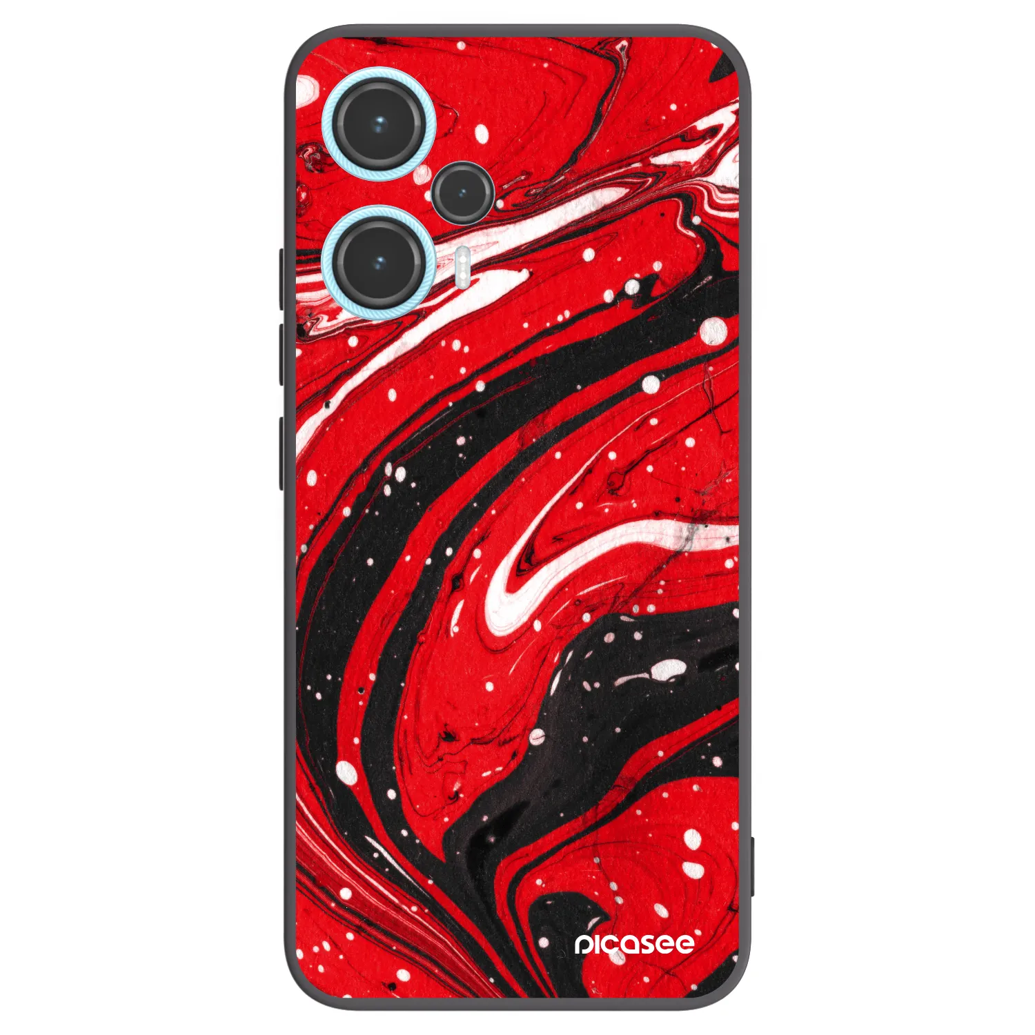 Picasee silikonowe czarne etui na Xiaomi Poco F5 - Red black