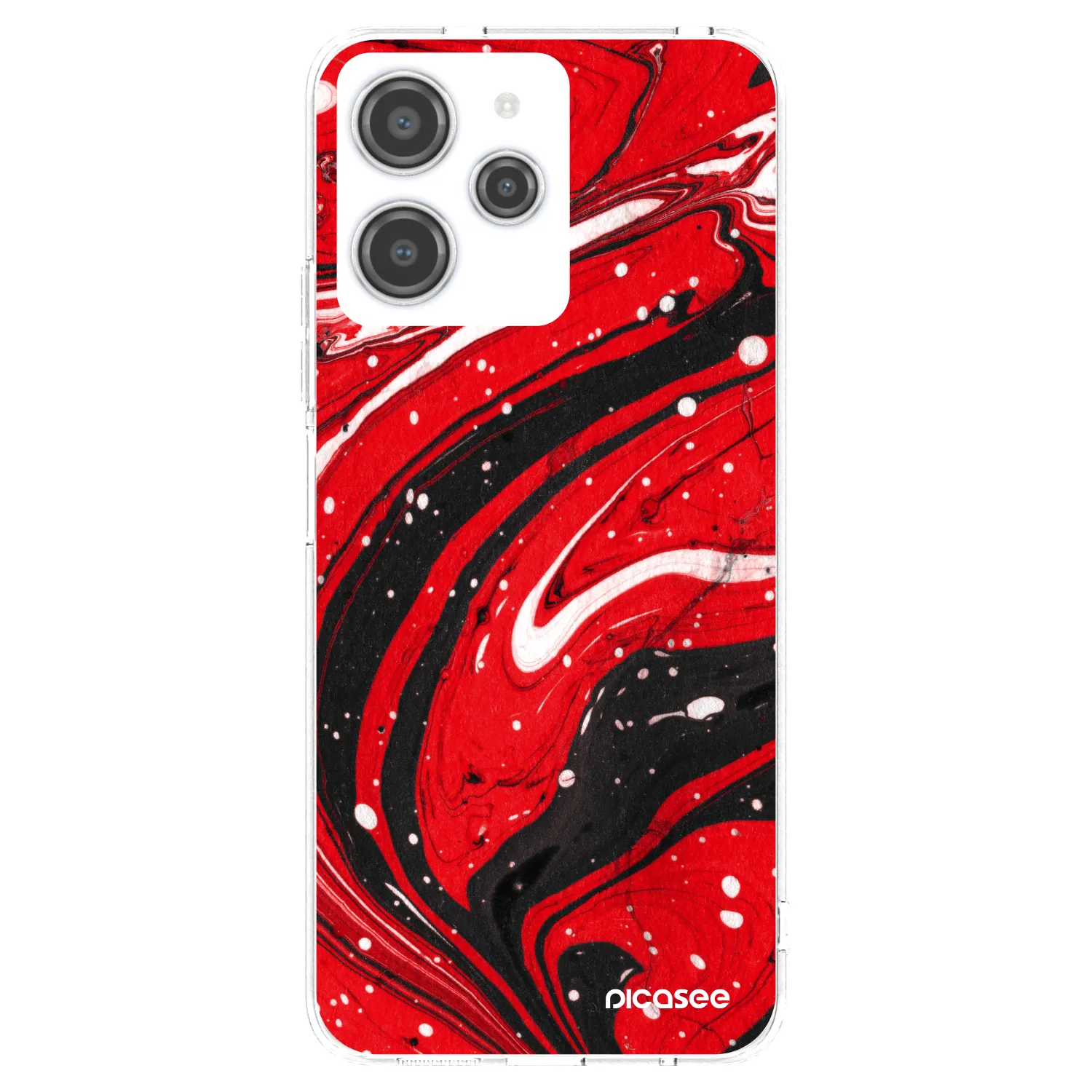 Picasee silikonowe przeźroczyste etui na Xiaomi Redmi 12 4G - Red black