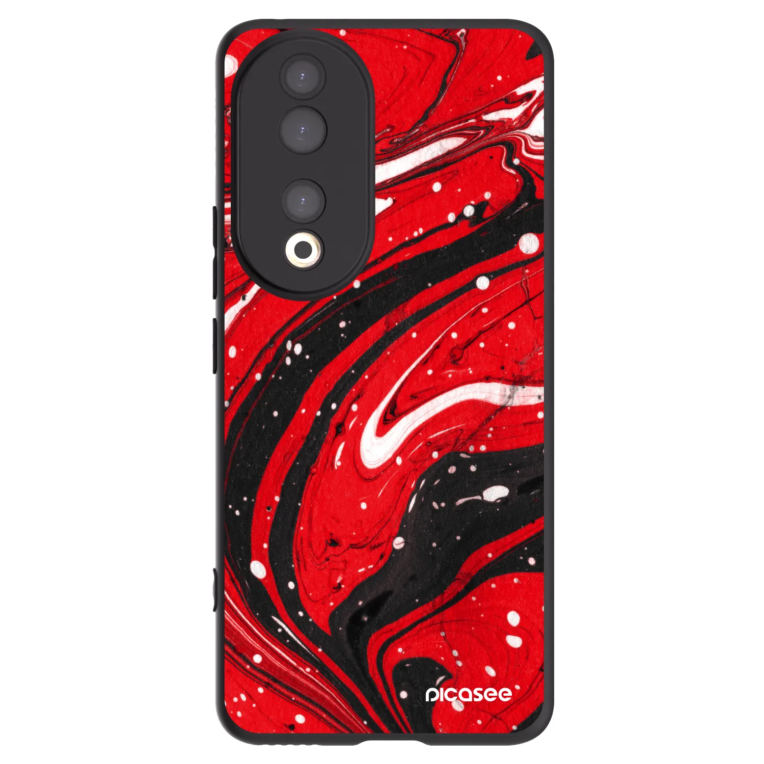 Picasee silikonowe czarne etui na Honor 90 5G - Red black