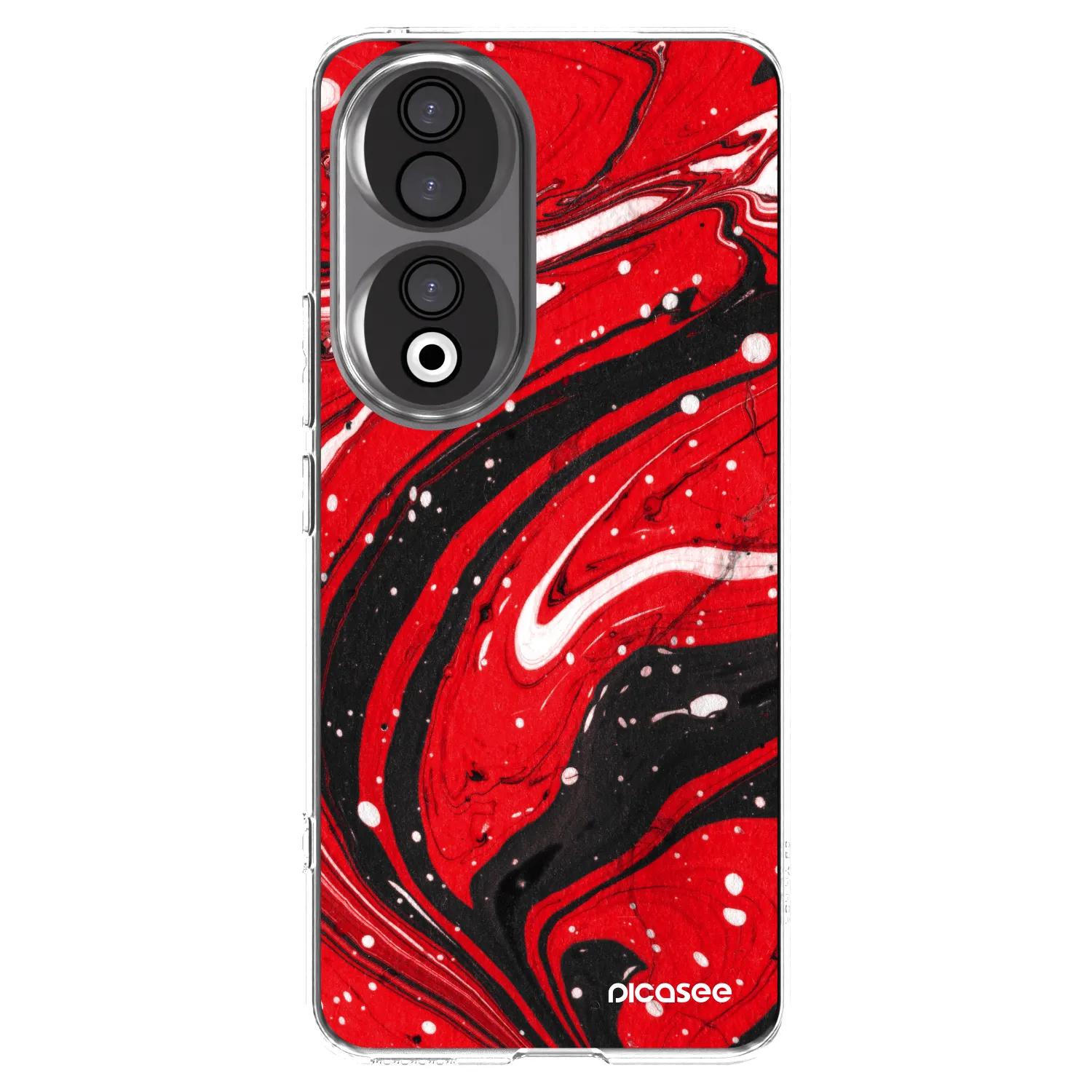 Picasee silikonowe przeźroczyste etui na Honor 90 5G - Red black