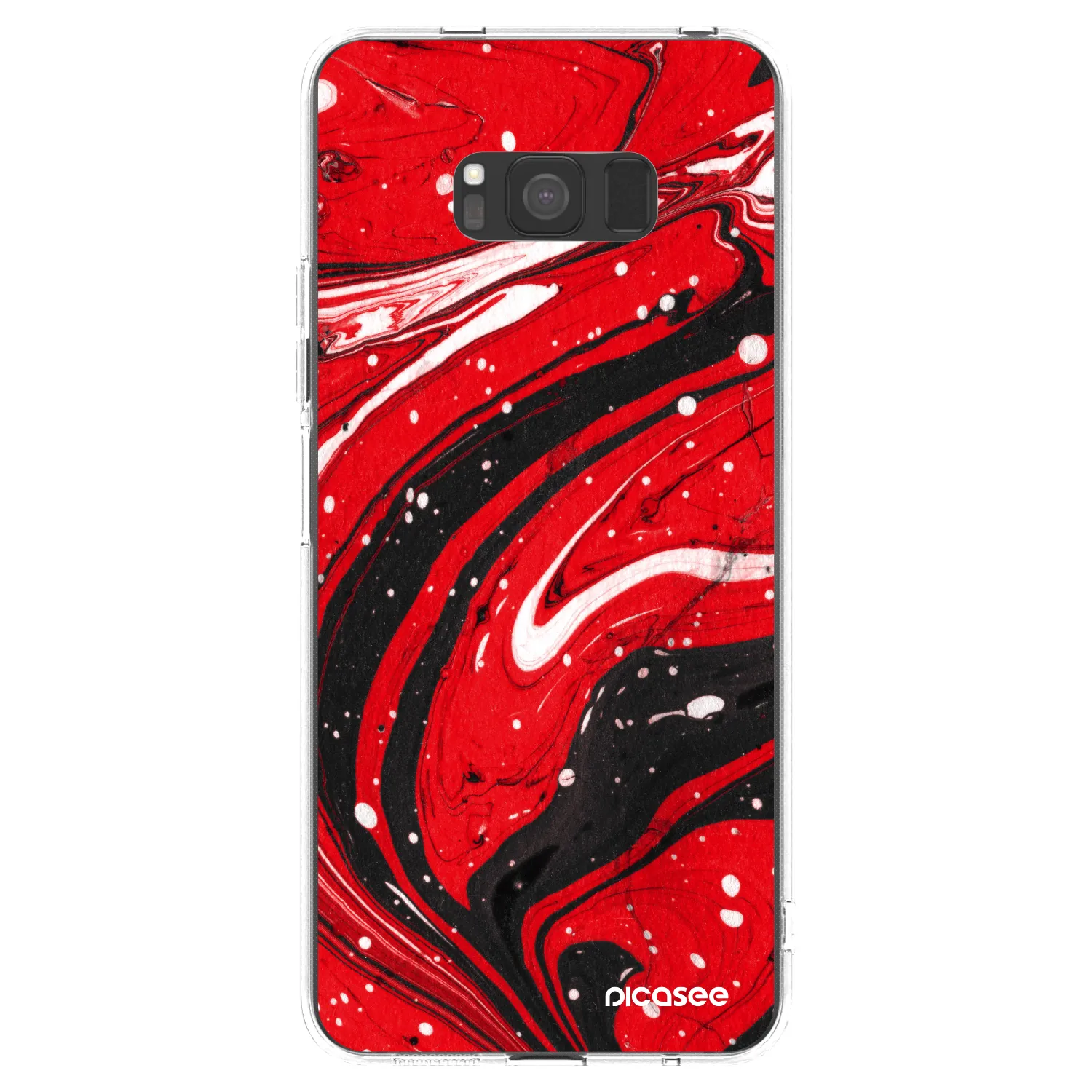 Picasee silikonowe przeźroczyste etui na Samsung Galaxy S8 G950F - Red black