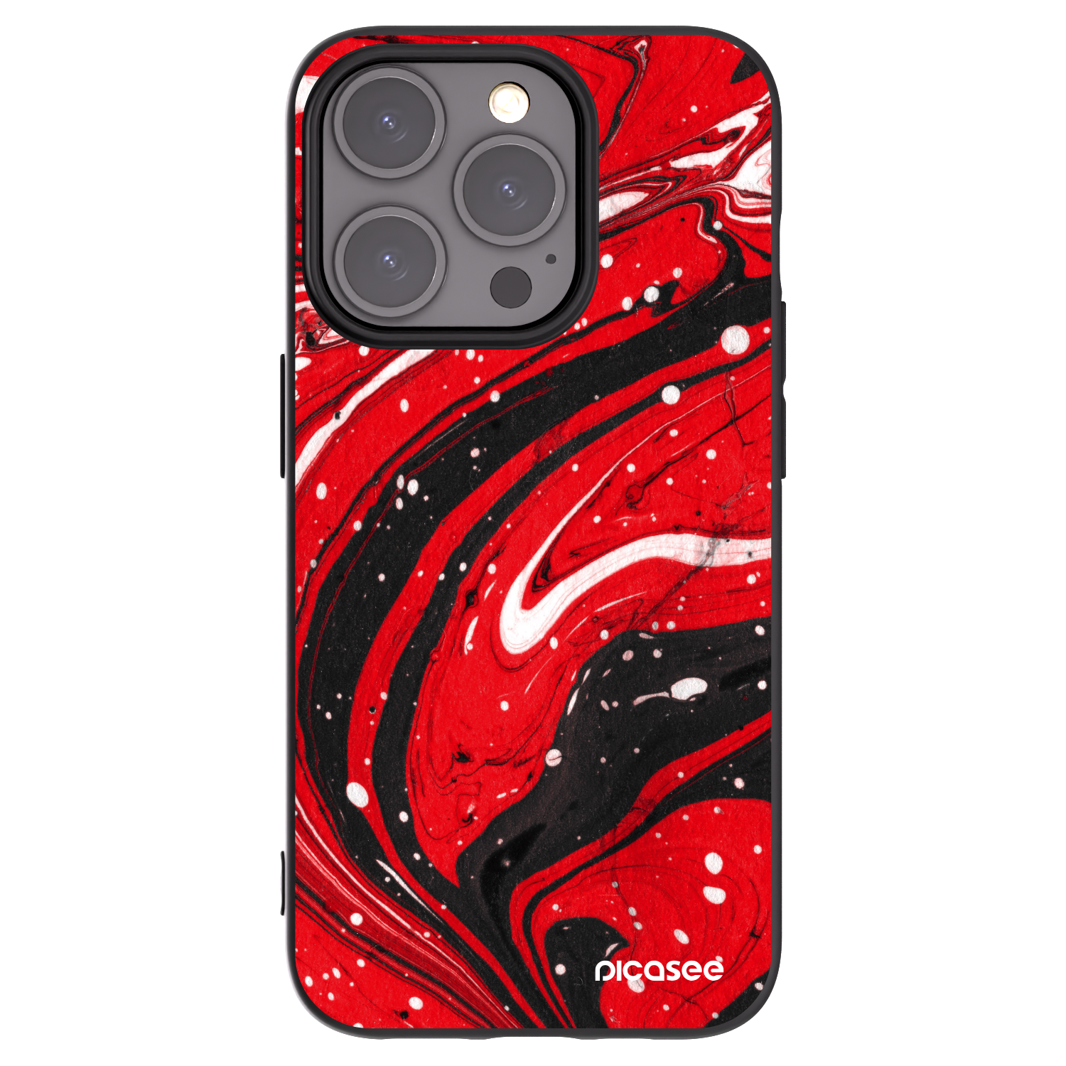 Picasee silikonowe czarne etui na Apple iPhone 15 Pro - Red black