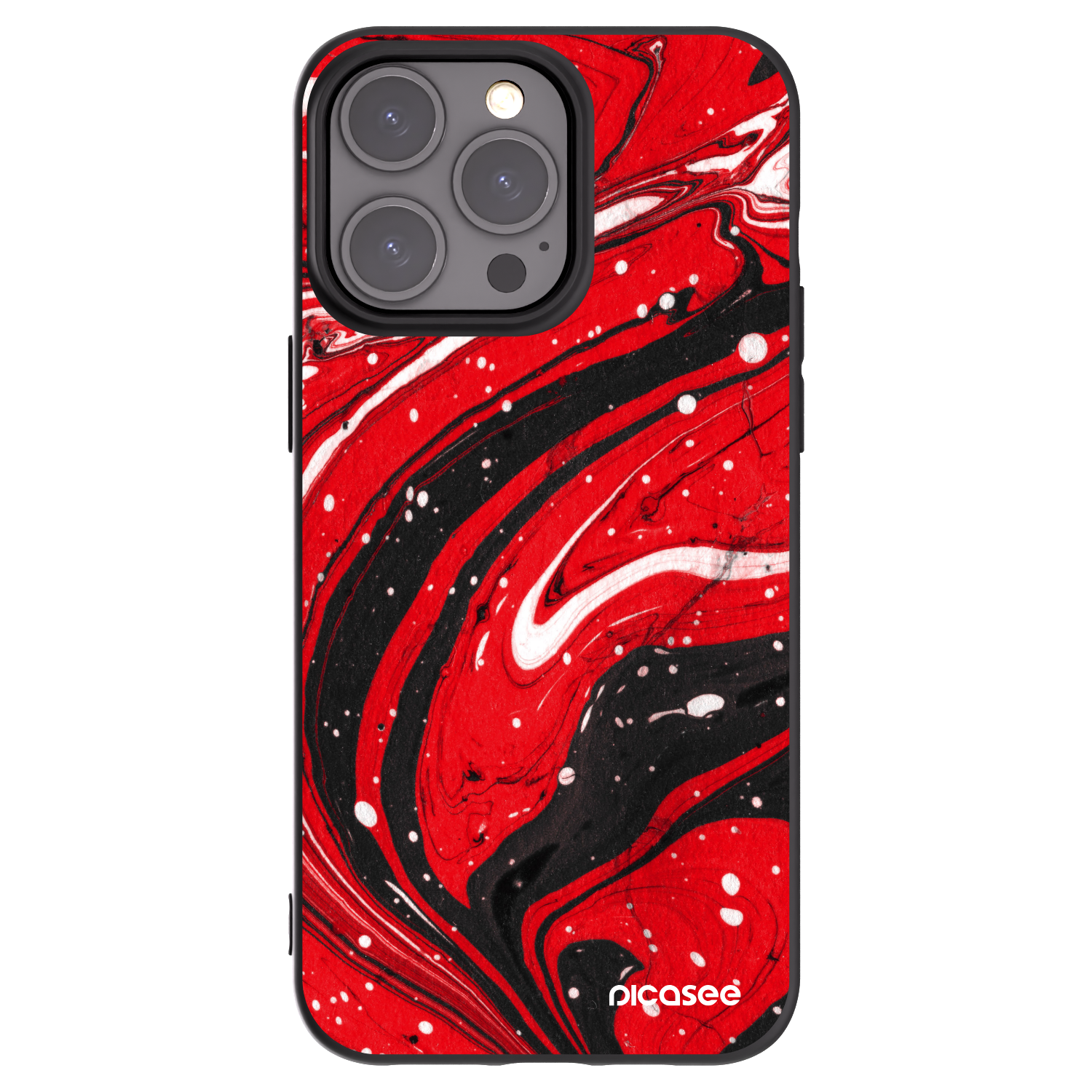 Picasee silikonowe czarne etui na Apple iPhone 15 Pro Max - Red black