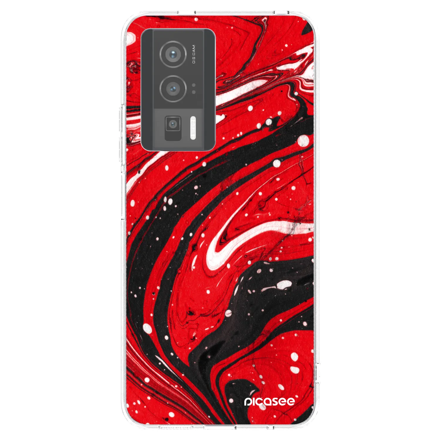 Picasee silikonowe przeźroczyste etui na Xiaomi Poco F5 Pro 5G - Red black