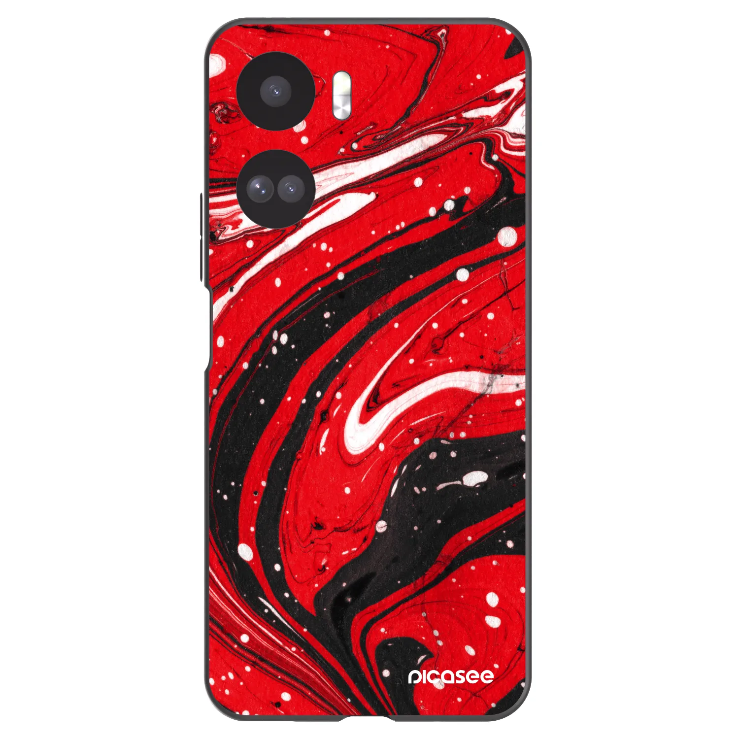 Picasee silikonowe czarne etui na Honor 90 Lite 5G - Red black