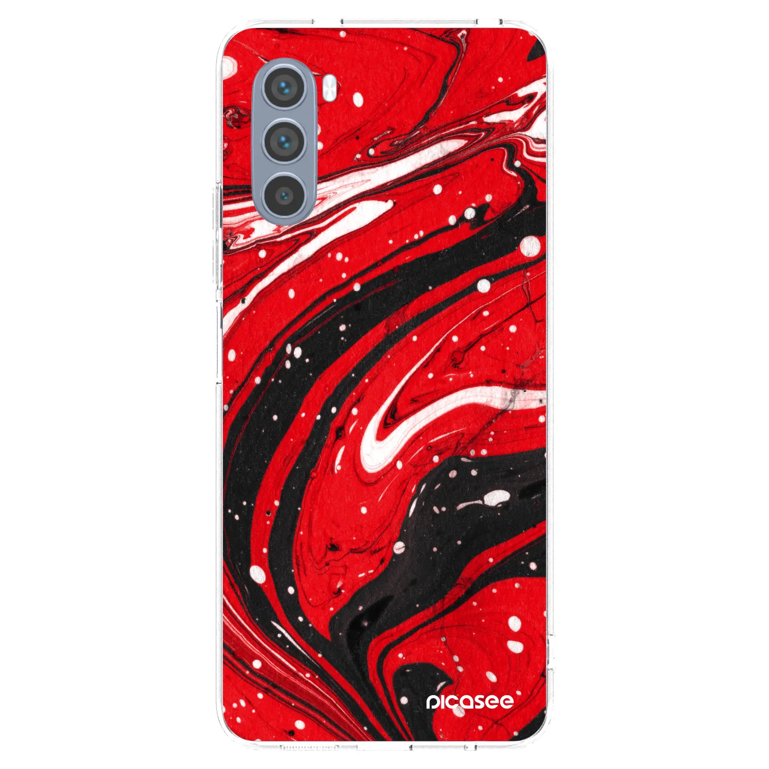 Picasee silikonowe przeźroczyste etui na Motorola Moto G62 - Red black