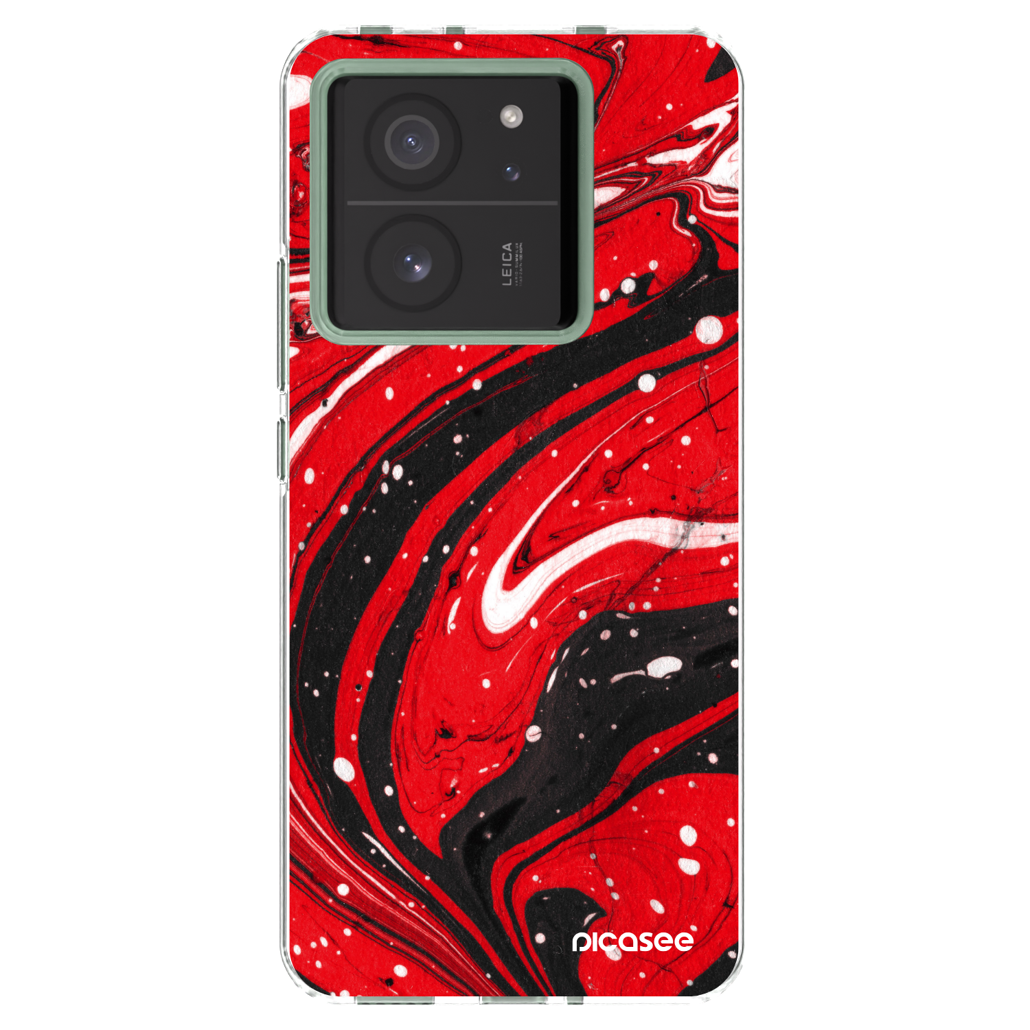 Picasee silikonowe przeźroczyste etui na Xiaomi 13T - Red black