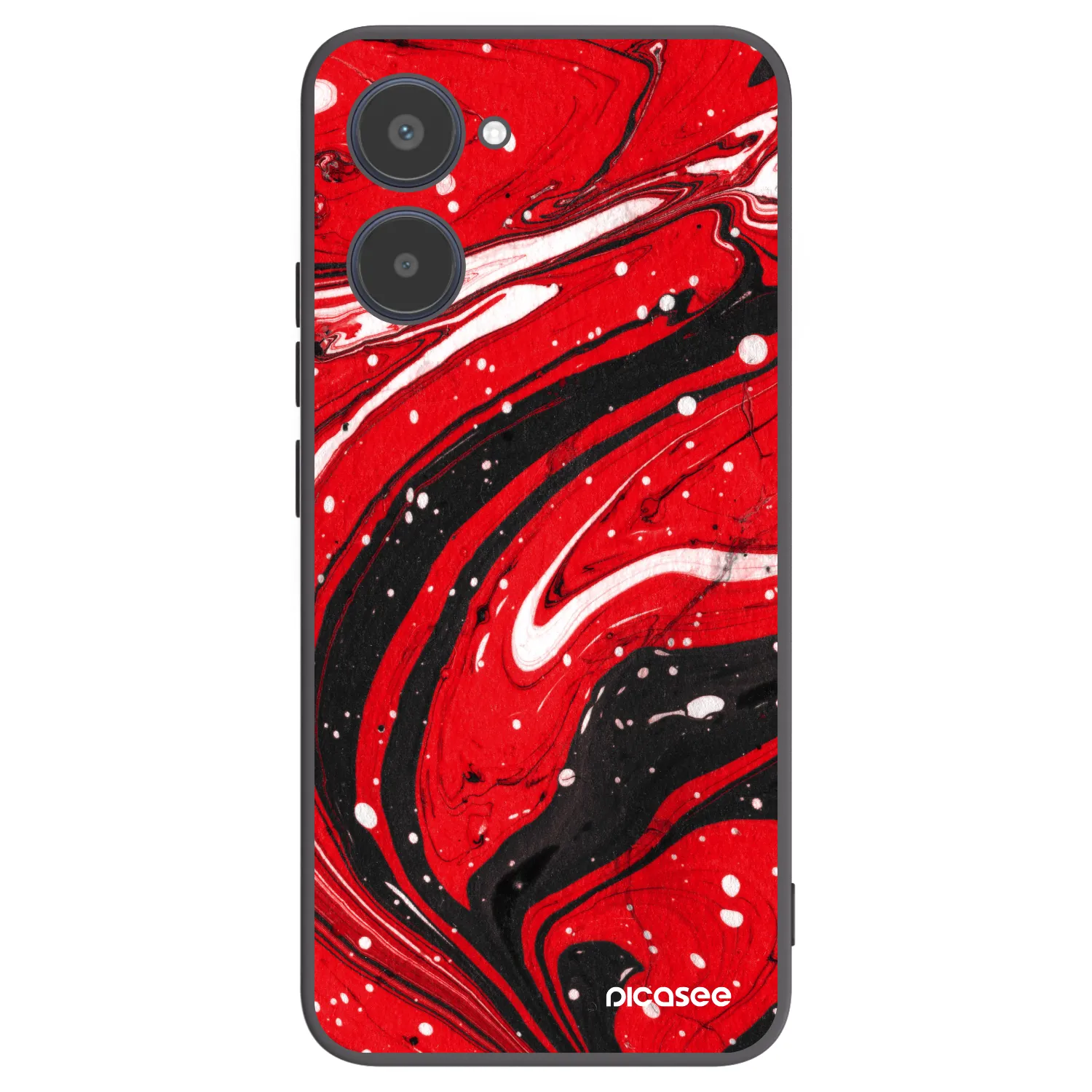 Picasee silikonowe czarne etui na Realme 10 4G - Red black