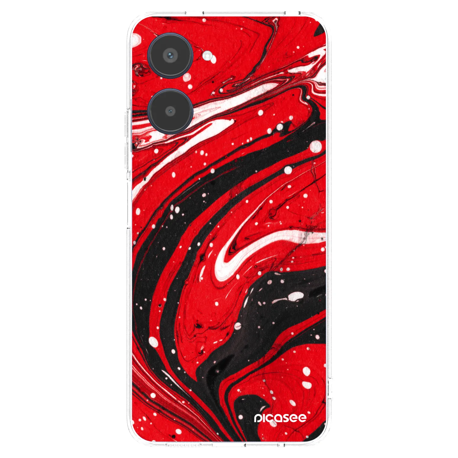 Picasee silikonowe przeźroczyste etui na Realme 10 4G - Red black