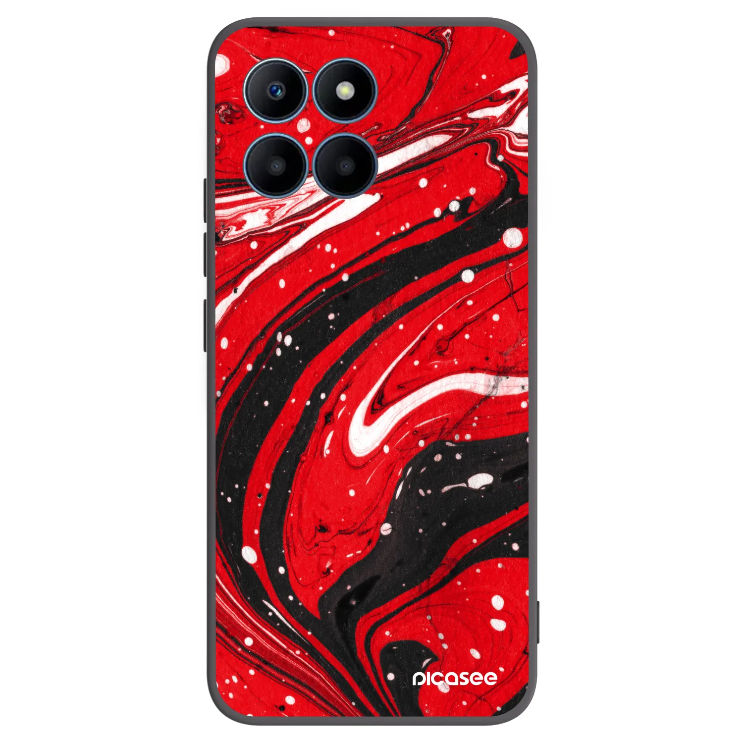 Picasee silikonowe czarne etui na Honor 70 Lite - Red black