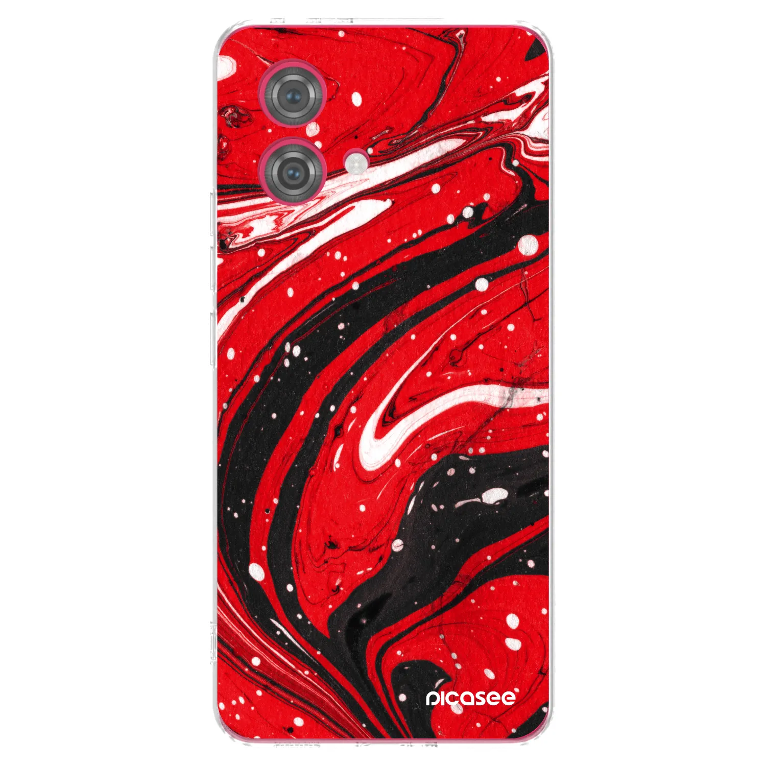 Picasee silikonowe przeźroczyste etui na Motorola Moto G84 5G - Red black