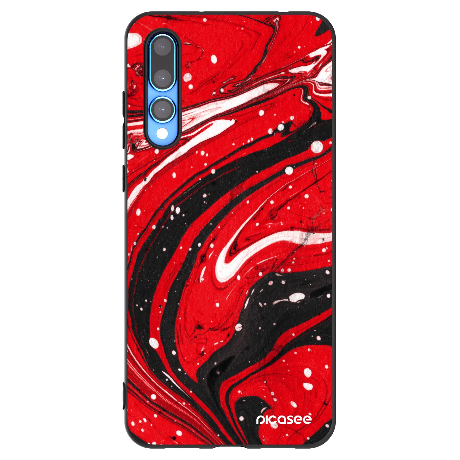 Picasee silikonowe czarne etui na Huawei P20 Pro - Red black