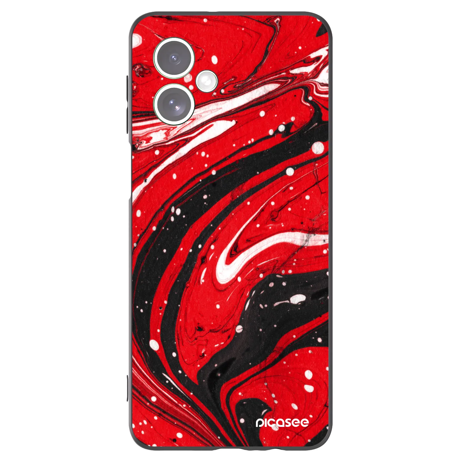 Picasee silikonowe czarne etui na Motorola Moto G54 5G - Red black