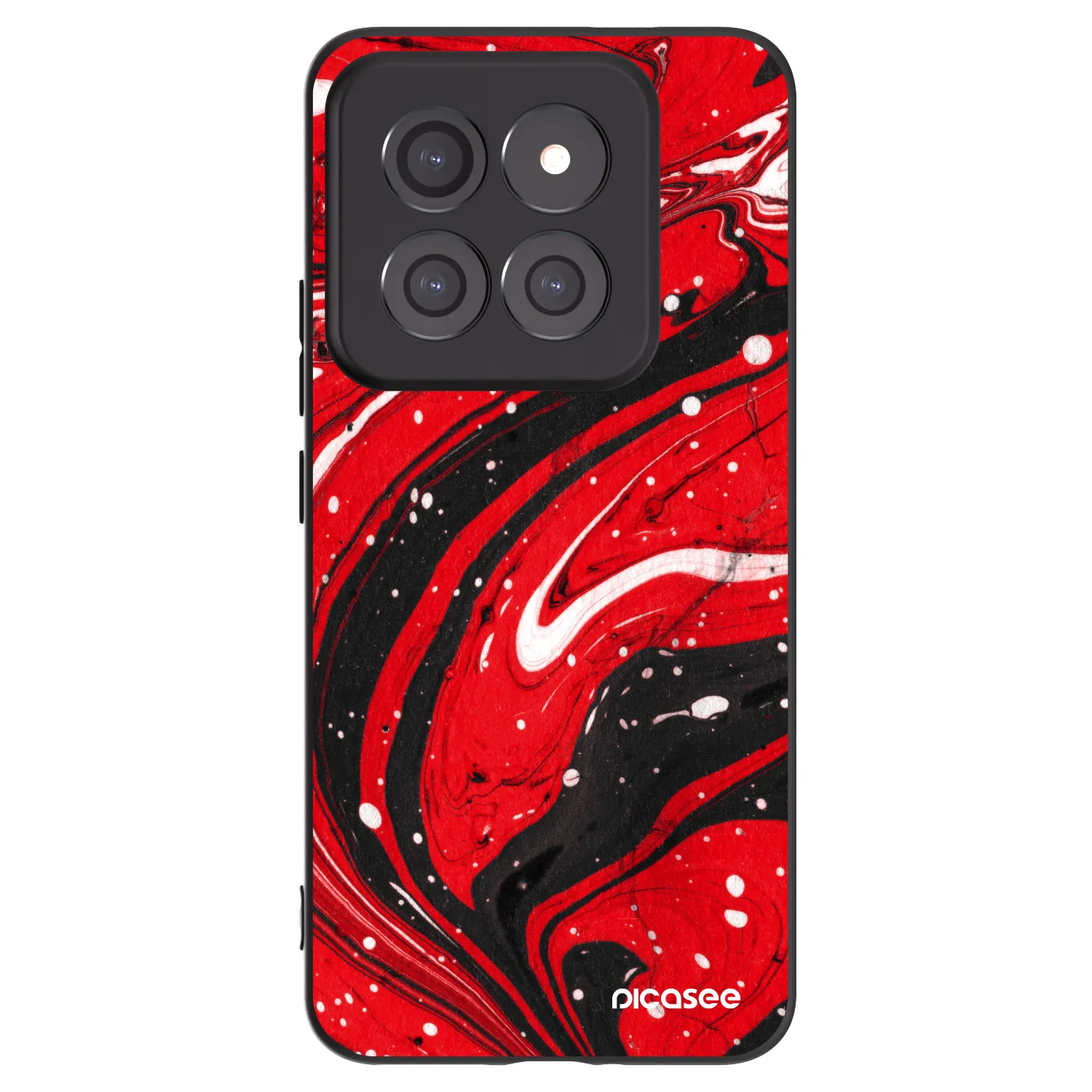 Picasee silikonowe czarne etui na Xiaomi 14 Pro - Red black