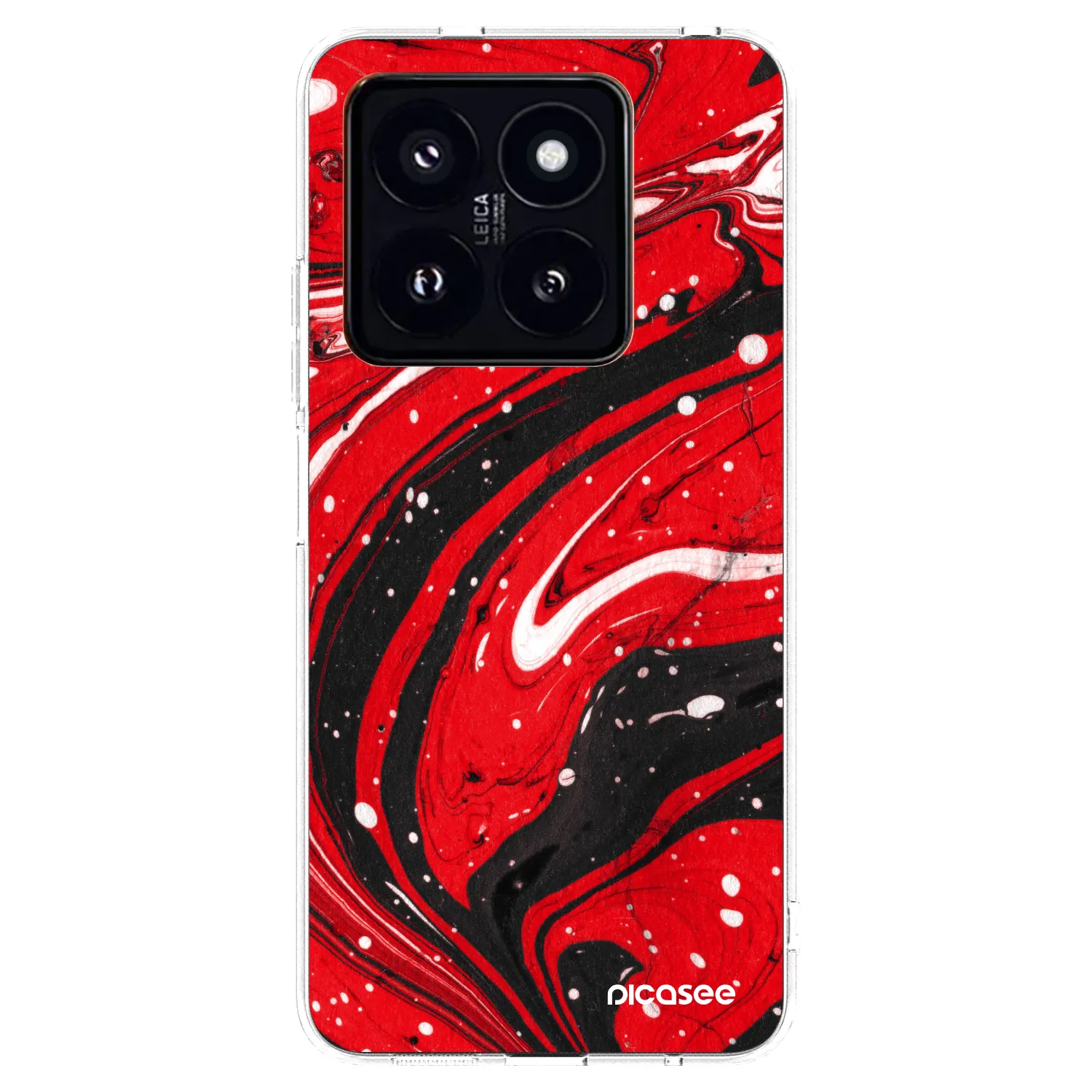 Picasee silikonowe przeźroczyste etui na Xiaomi 14 Pro - Red black