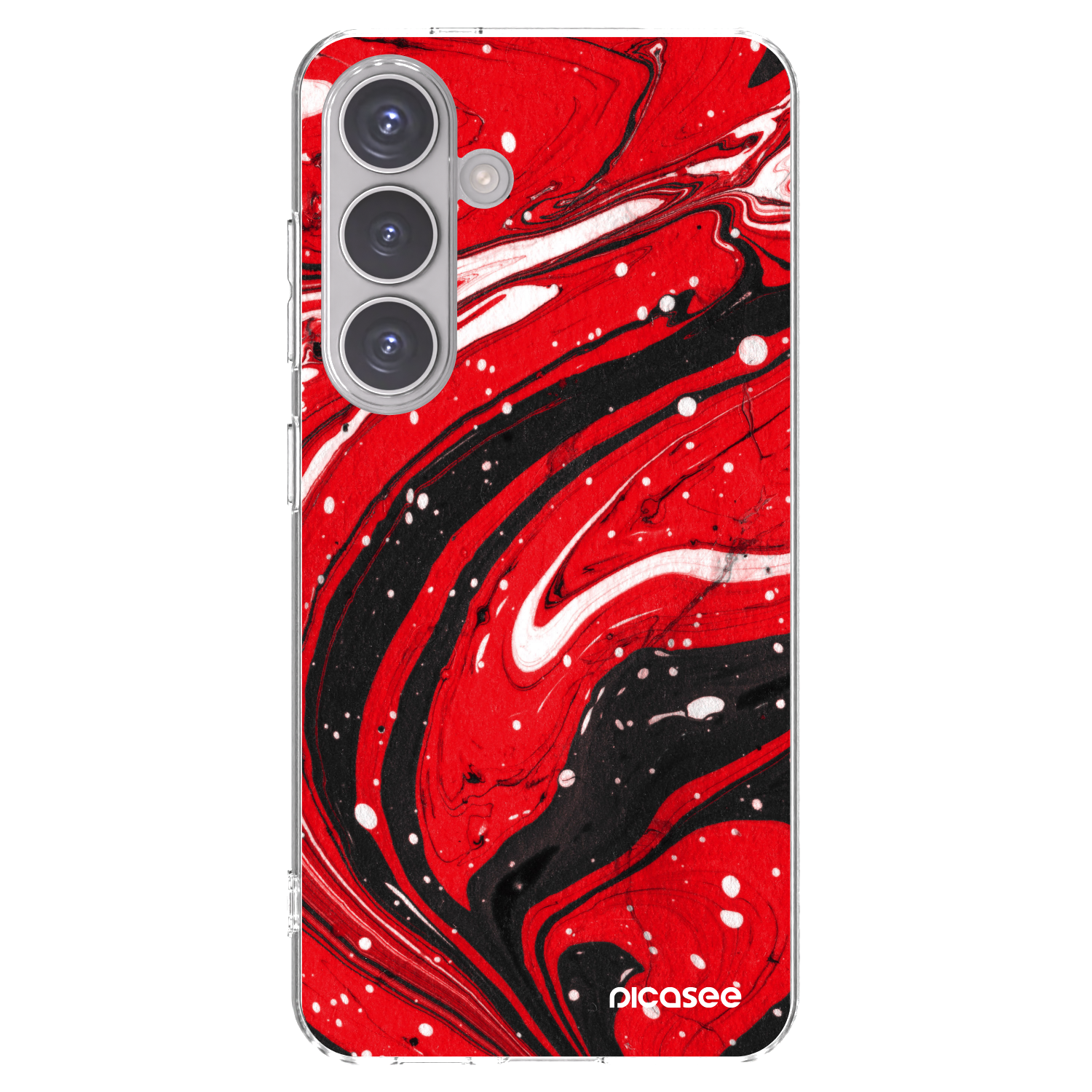 Picasee silikonowe przeźroczyste etui na Samsung Galaxy S24 S921B 5G - Red black