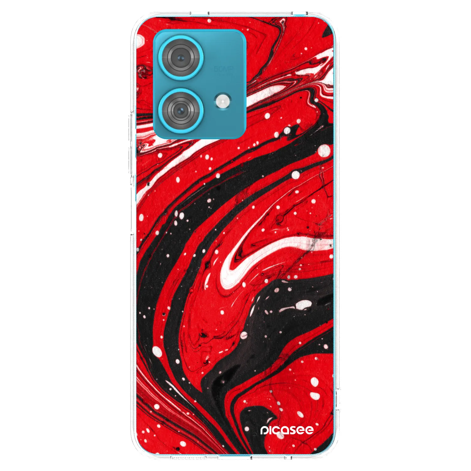 Picasee silikonowe przeźroczyste etui na Motorola Edge 40 Neo - Red black