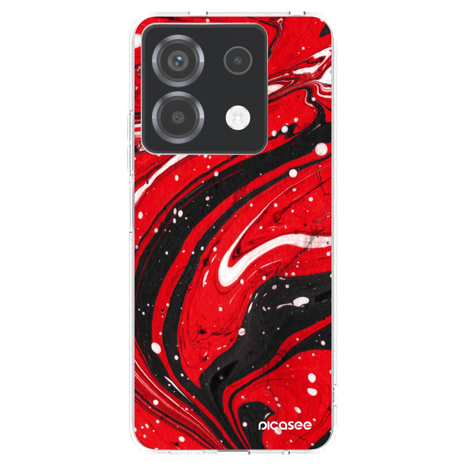Picasee silikonowe przeźroczyste etui na Xiaomi Poco X6 - Red black