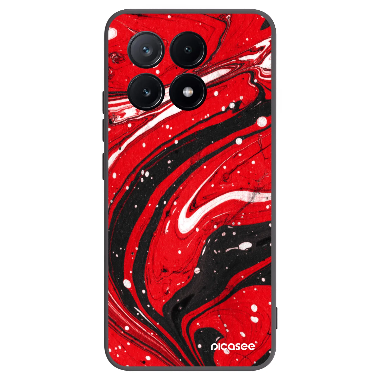 Picasee silikonowe czarne etui na Xiaomi Poco X6 Pro - Red black