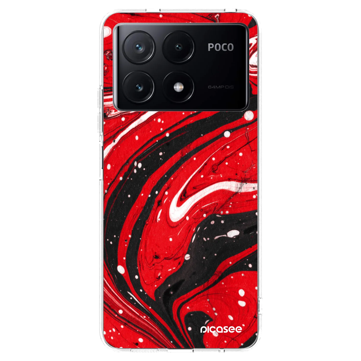 Picasee silikonowe przeźroczyste etui na Xiaomi Poco X6 Pro - Red black