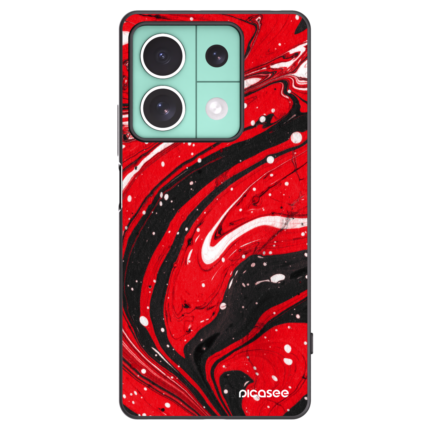 Picasee silikonowe czarne etui na Xiaomi Redmi Note 13 5G - Red black