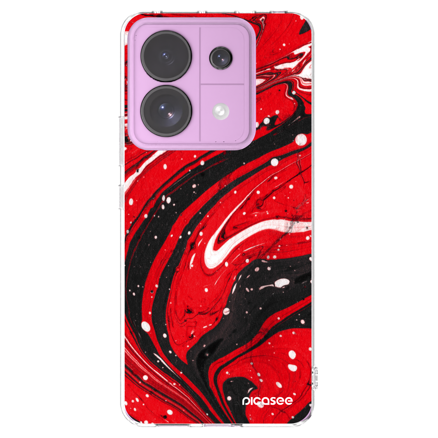 Picasee silikonowe przeźroczyste etui na Xiaomi Redmi Note 13 Pro 5G - Red black