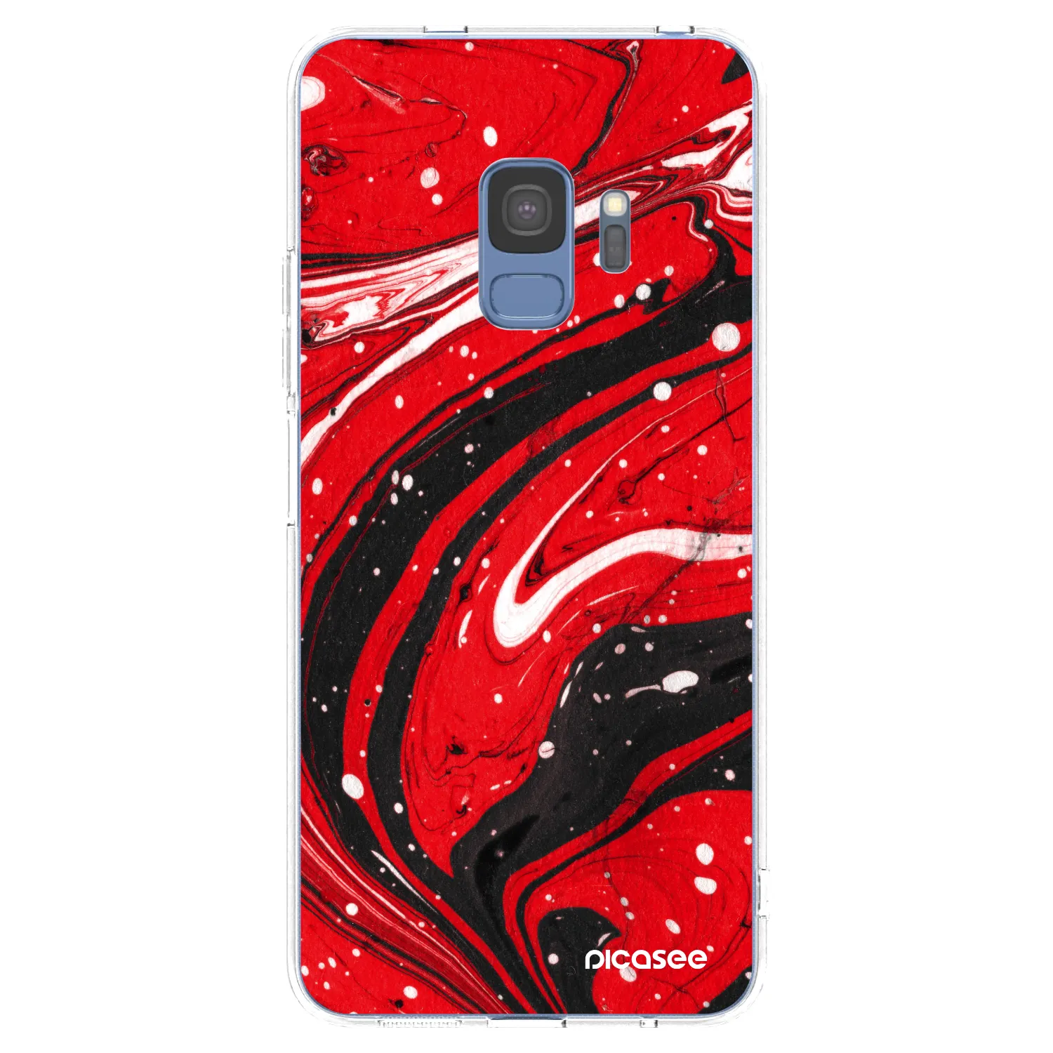 Picasee silikonowe przeźroczyste etui na Samsung Galaxy S9 G960F - Red black