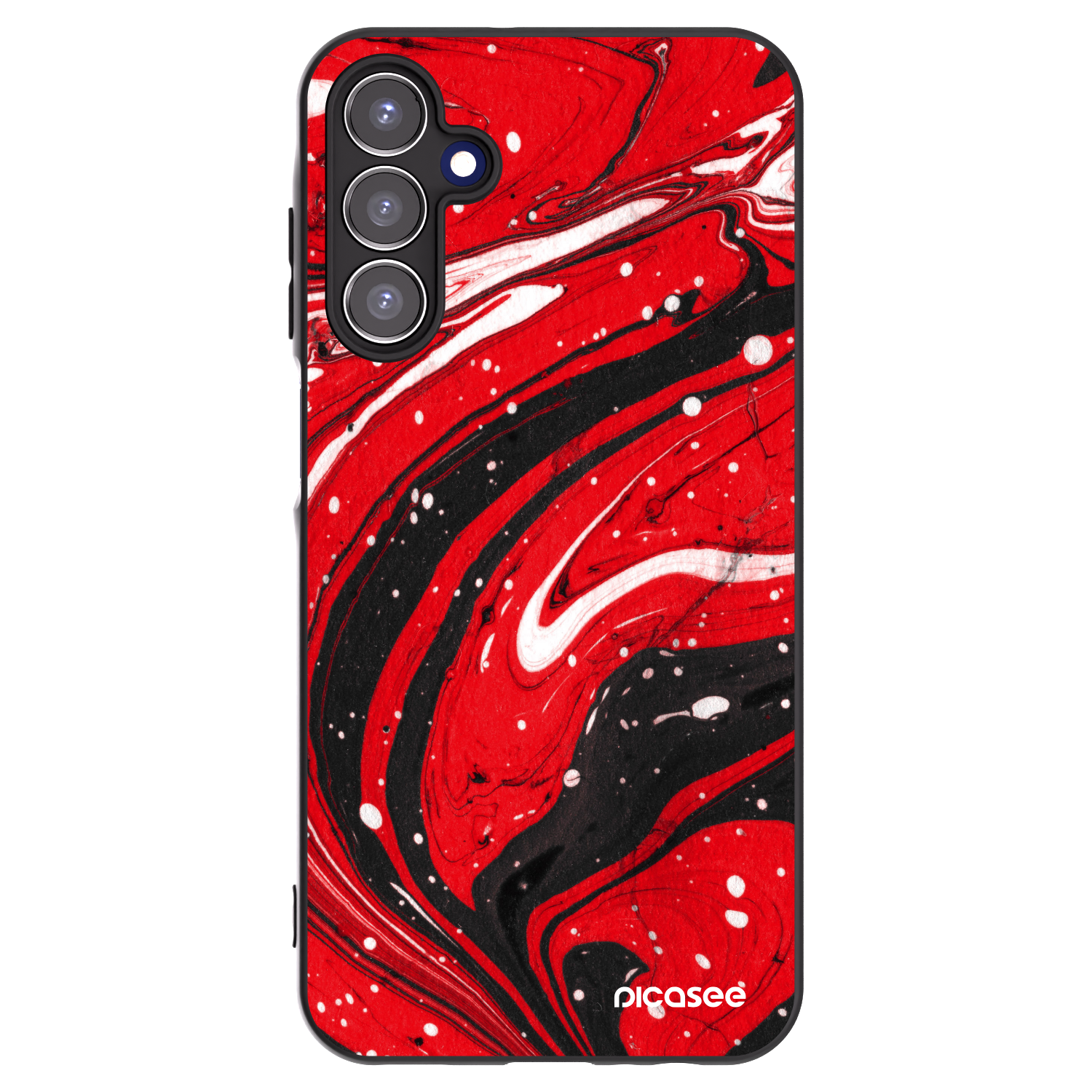 Picasee silikonowe czarne etui na Samsung Galaxy A15 A156B 5G - Red black