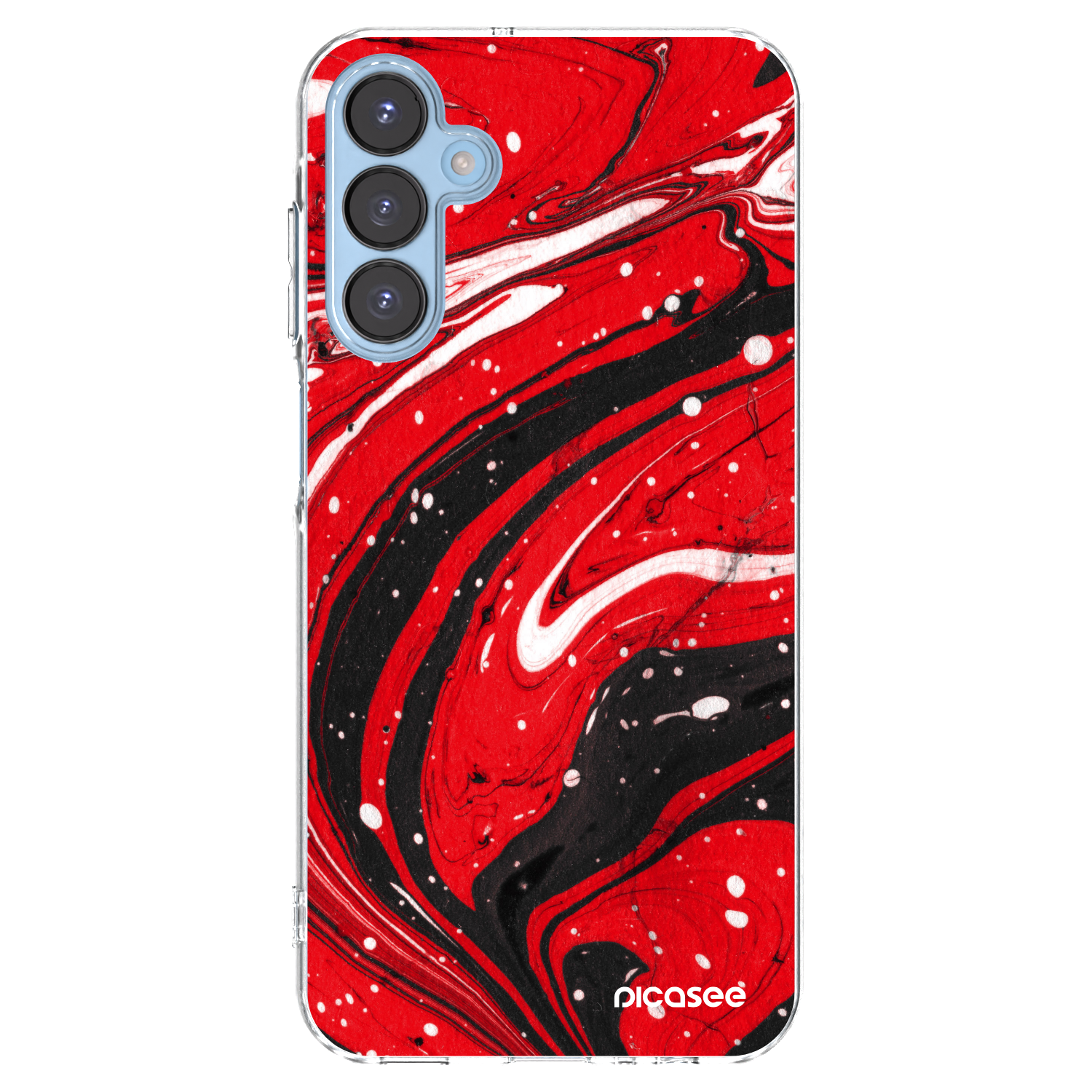 Picasee silikonowe przeźroczyste etui na Samsung Galaxy A15 A156B 5G - Red black