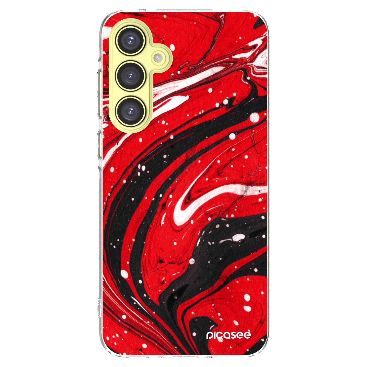 Picasee silikonowe przeźroczyste etui na Samsung Galaxy A35 5G A356B - Red black