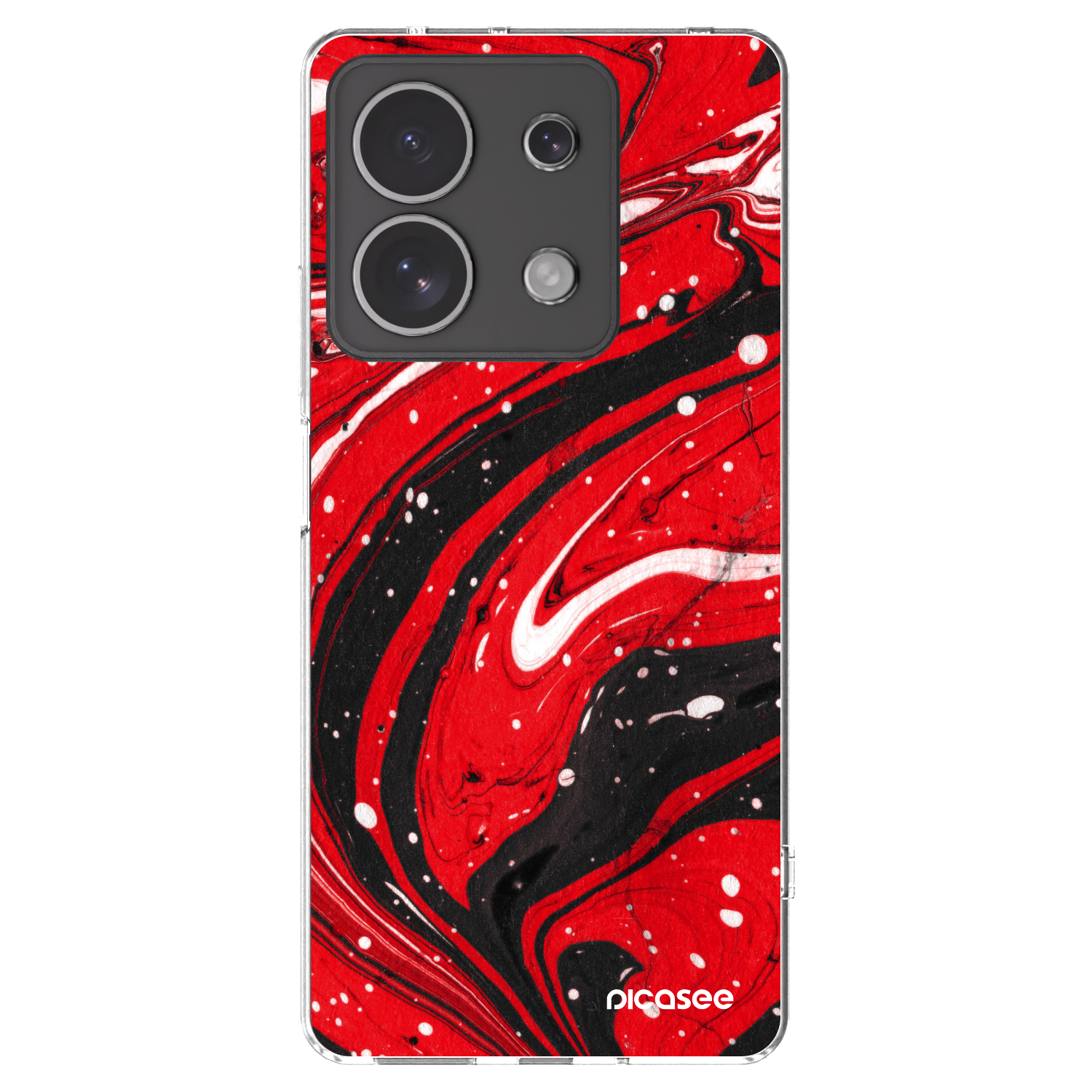 Picasee silikonowe przeźroczyste etui na Xiaomi Redmi Note 13 4G - Red black