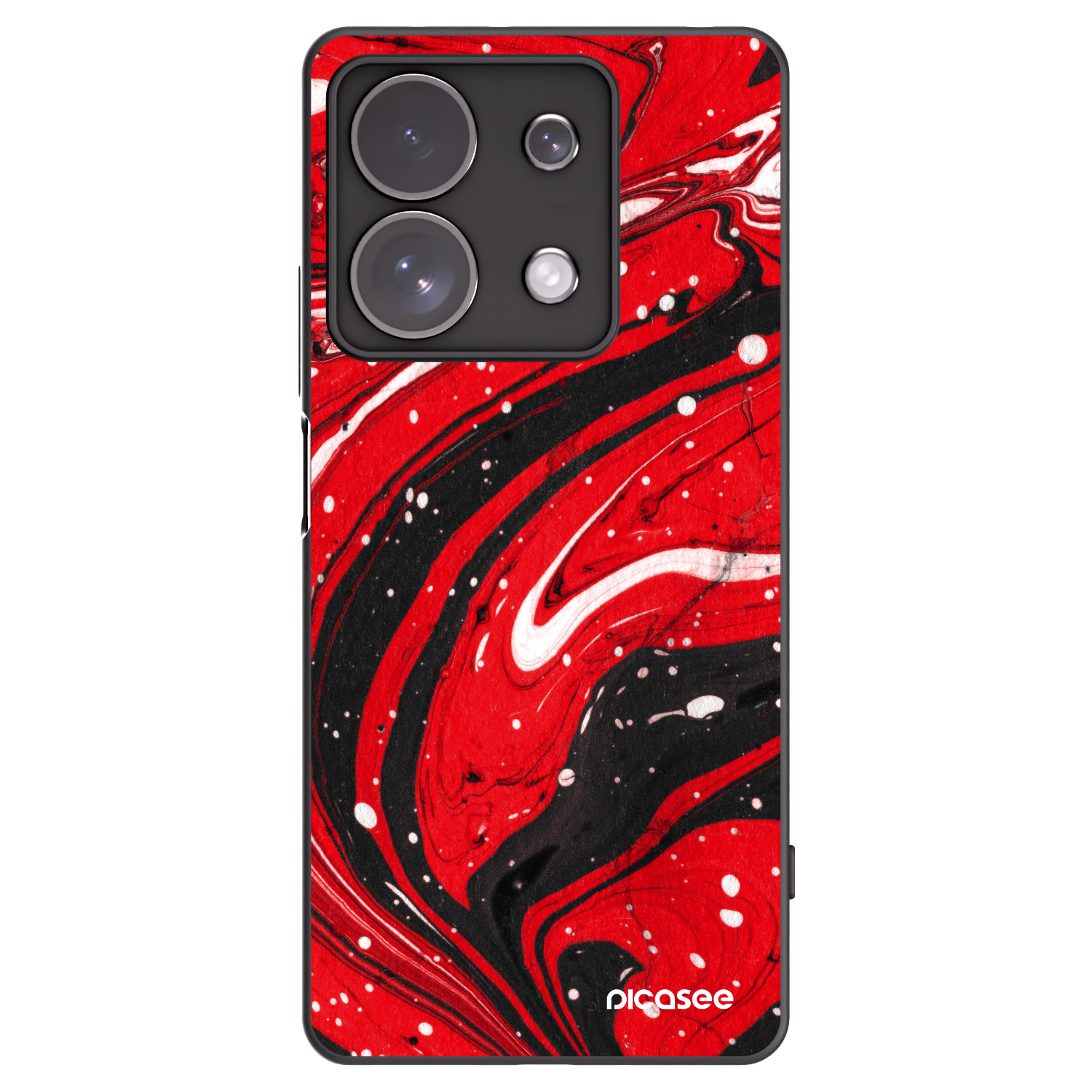 Picasee silikonowe czarne etui na Xiaomi Redmi Note 13 Pro 4G - Red black